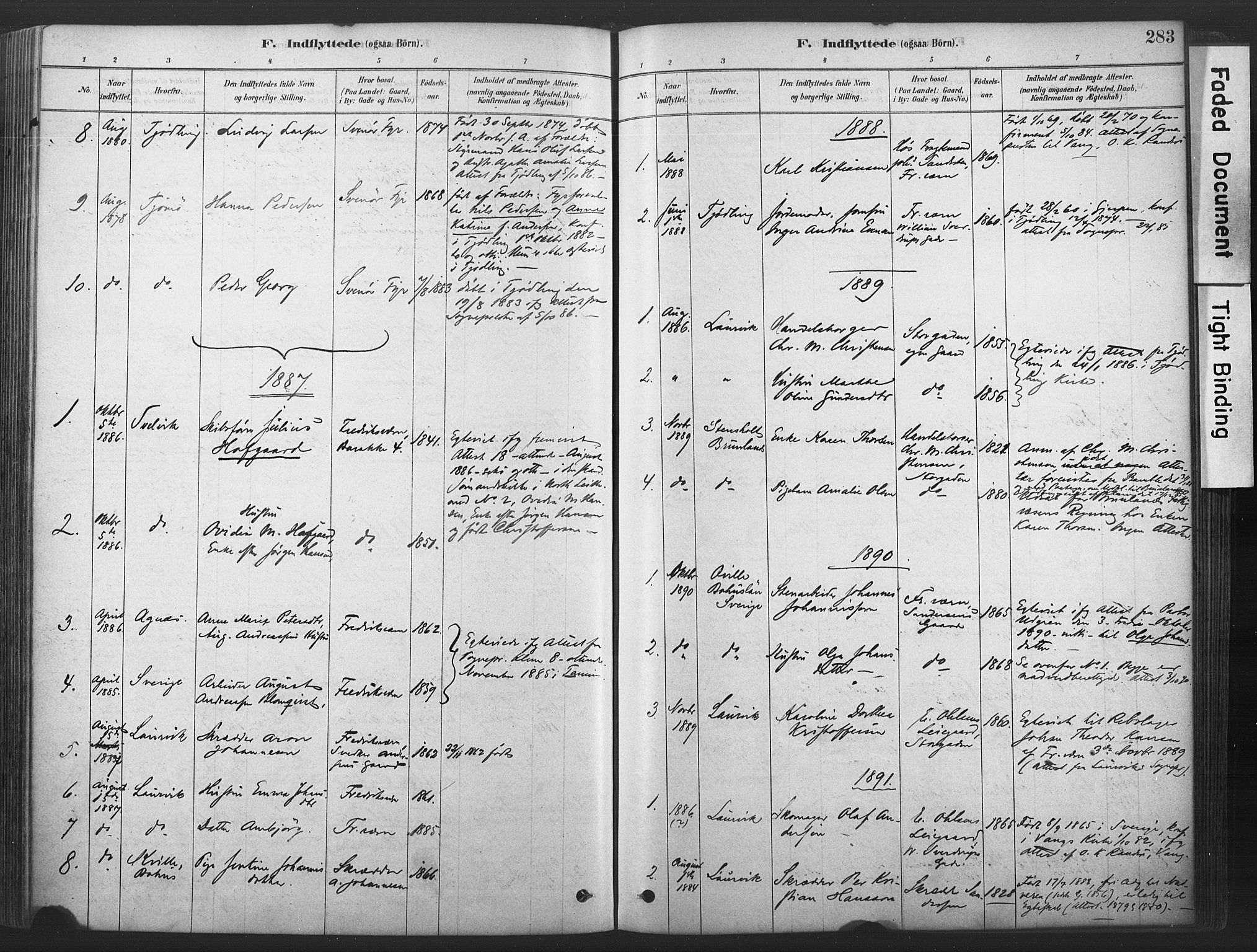 Stavern kirkebøker, SAKO/A-318/F/Fa/L0008: Parish register (official) no. 8, 1878-1905, p. 283