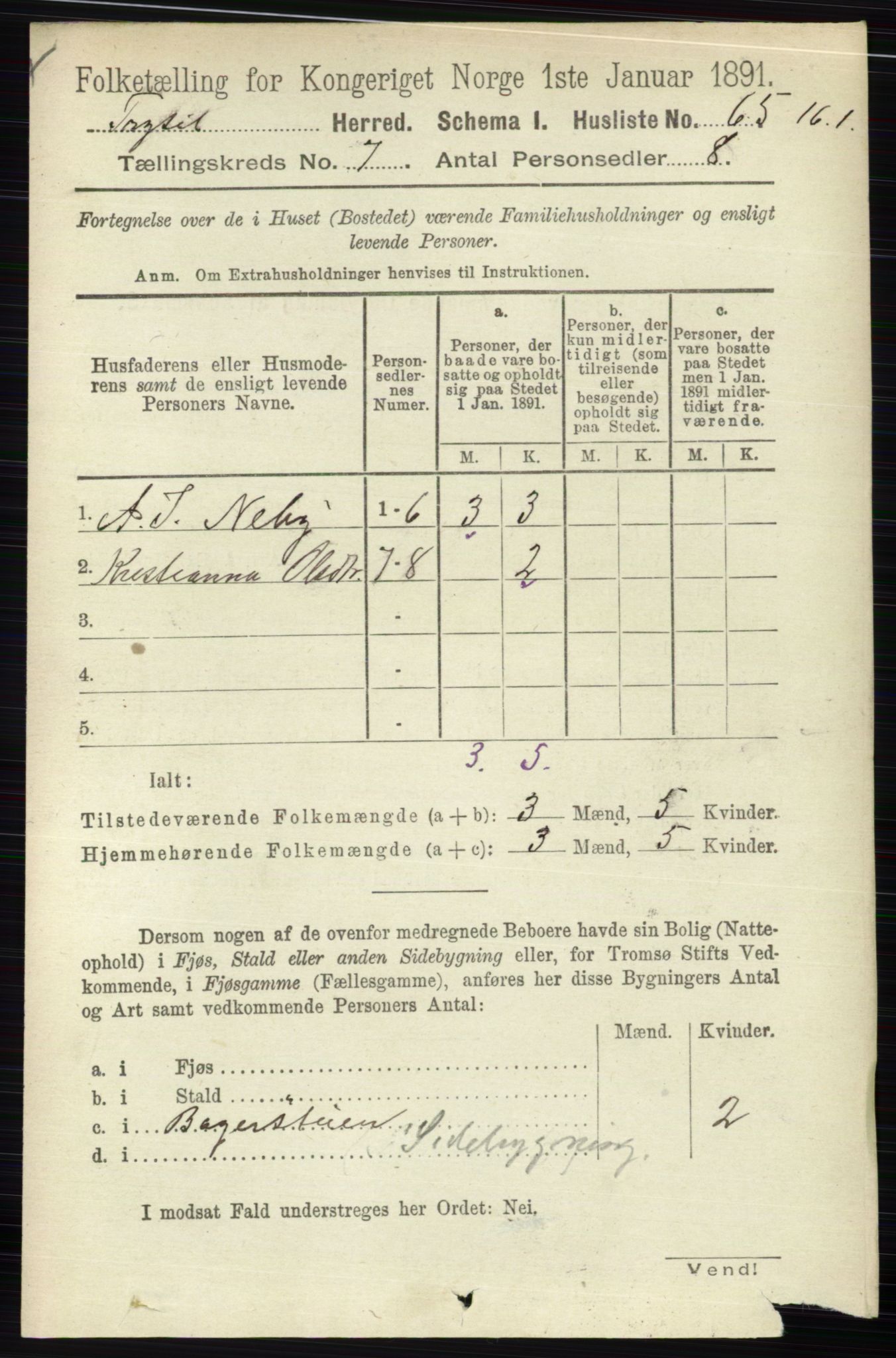 RA, 1891 census for 0428 Trysil, 1891, p. 3136