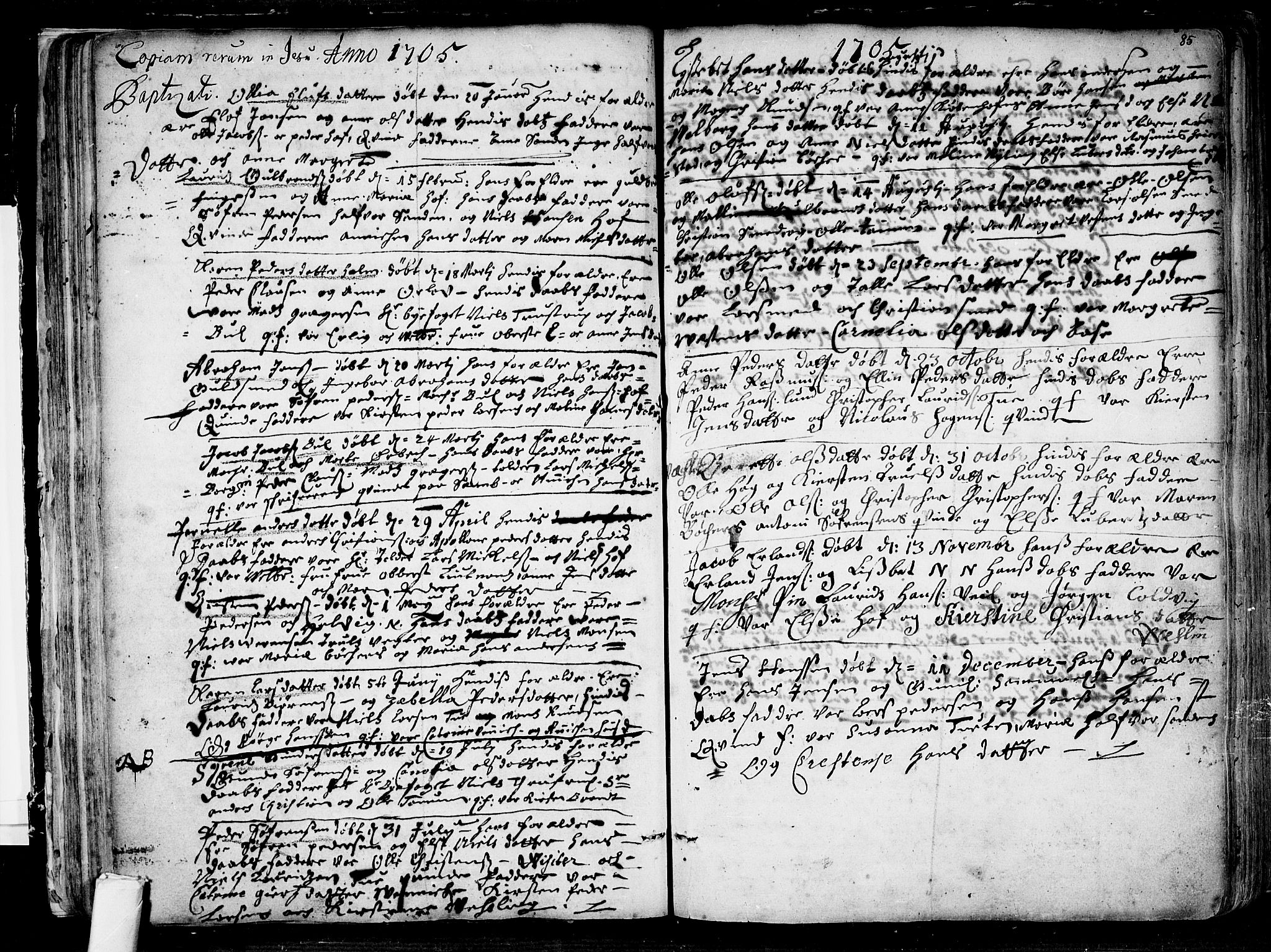 Tønsberg kirkebøker, AV/SAKO-A-330/F/Fa/L0001: Parish register (official) no. I 1, 1688-1760, p. 84-85