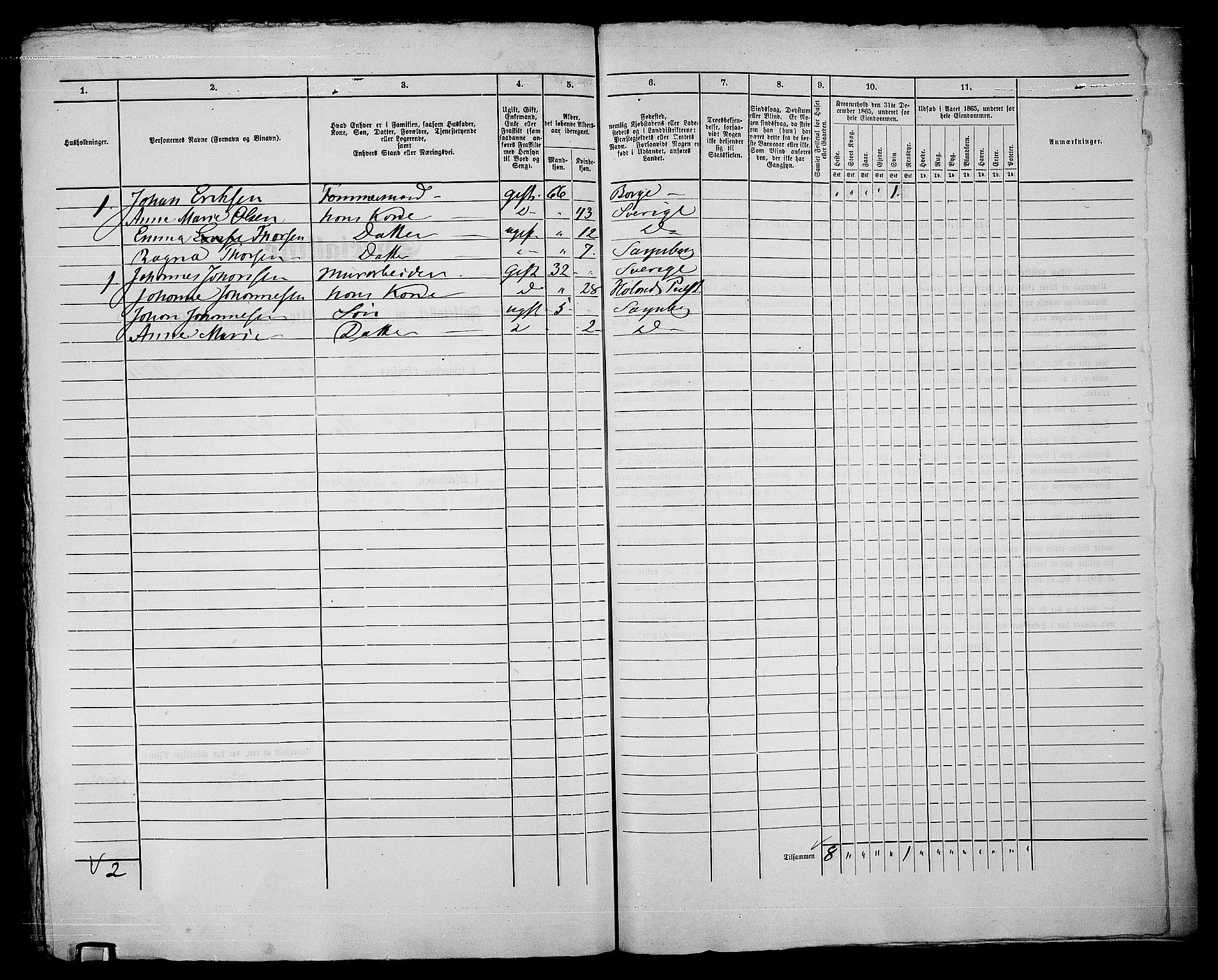 RA, 1865 census for Sarpsborg, 1865, p. 578