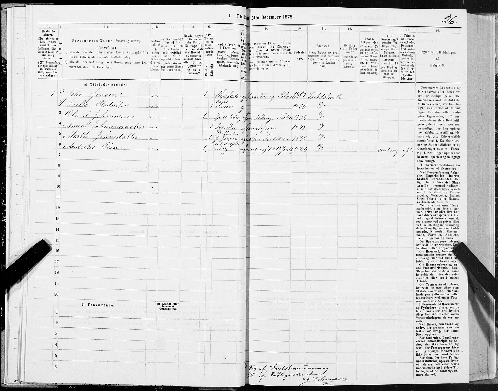 SAT, 1875 census for 1840P Saltdal, 1875, p. 1026