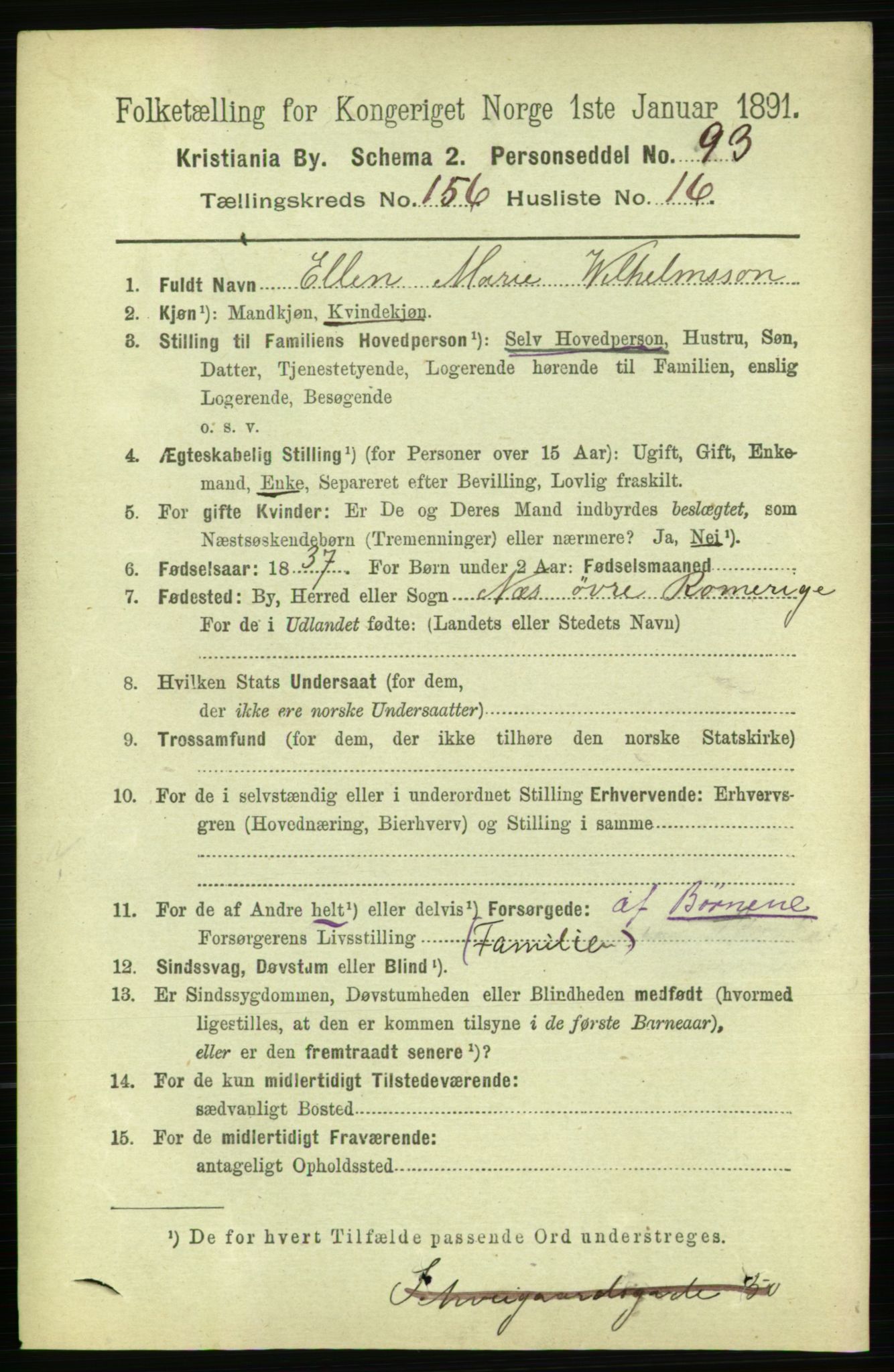 RA, 1891 census for 0301 Kristiania, 1891, p. 89175