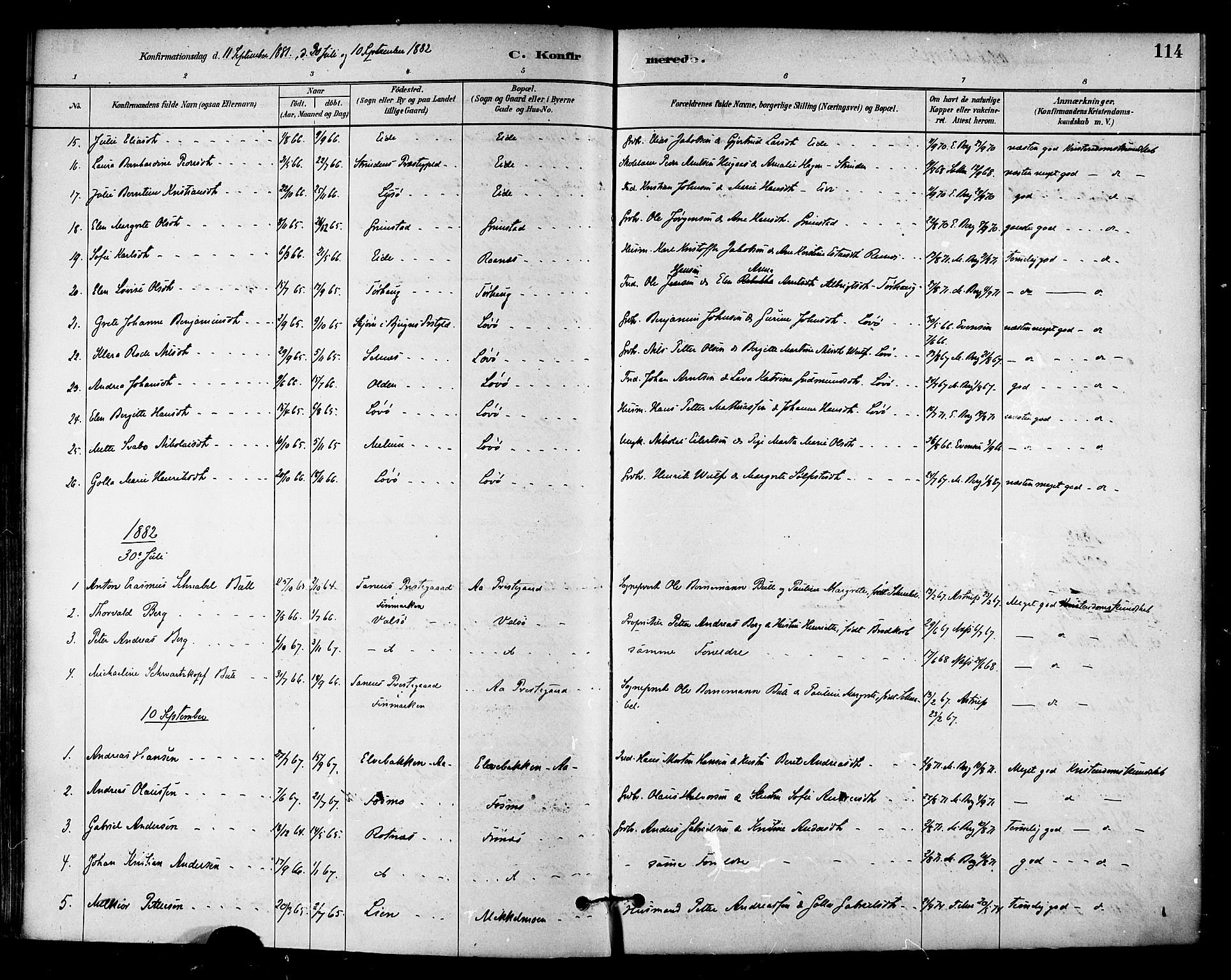 Ministerialprotokoller, klokkerbøker og fødselsregistre - Sør-Trøndelag, SAT/A-1456/655/L0680: Parish register (official) no. 655A09, 1880-1894, p. 114