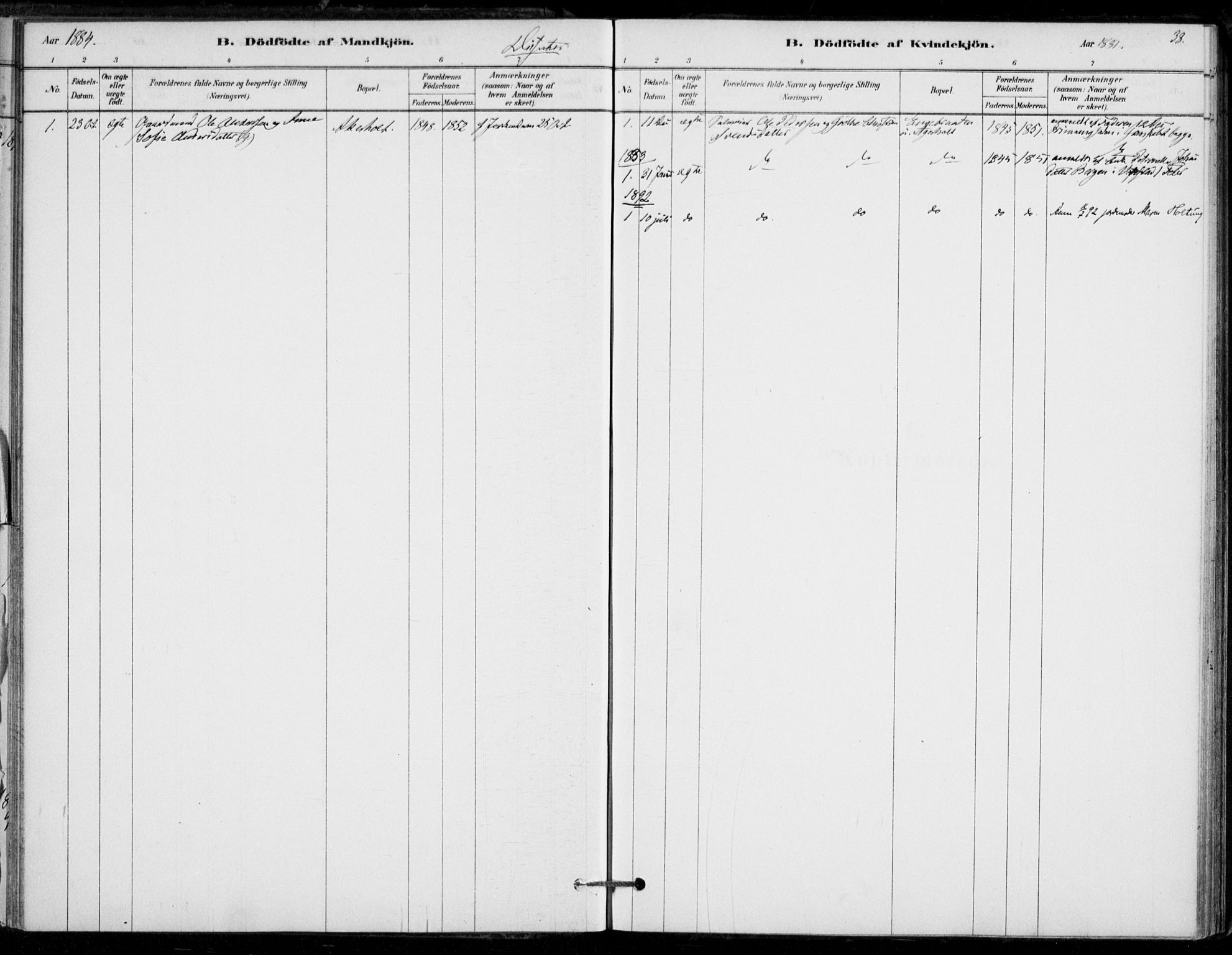 Hof kirkebøker, AV/SAKO-A-64/F/Fb/L0001: Parish register (official) no. II 1, 1878-1907, p. 38