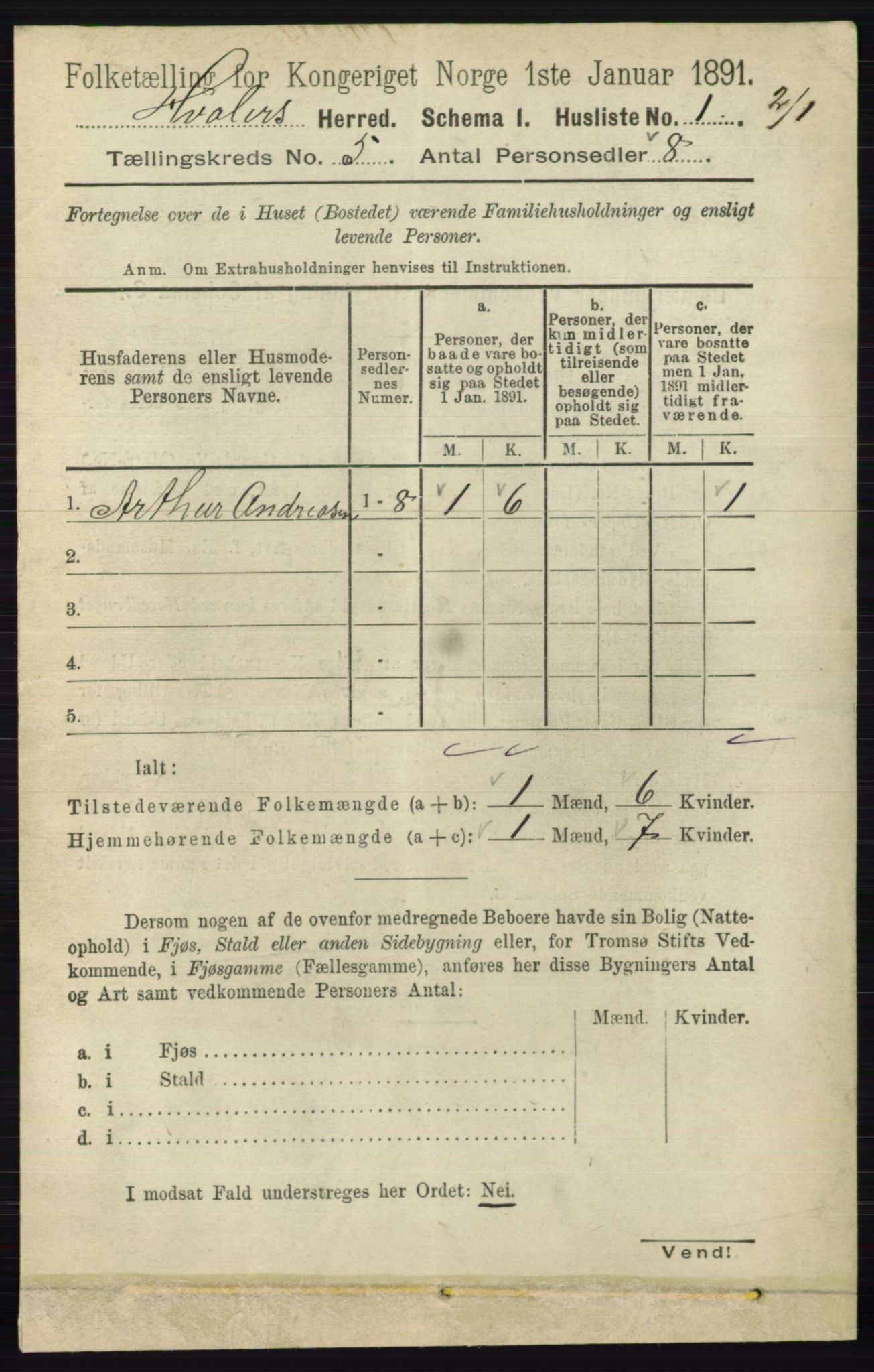 RA, 1891 census for 0111 Hvaler, 1891, p. 3040