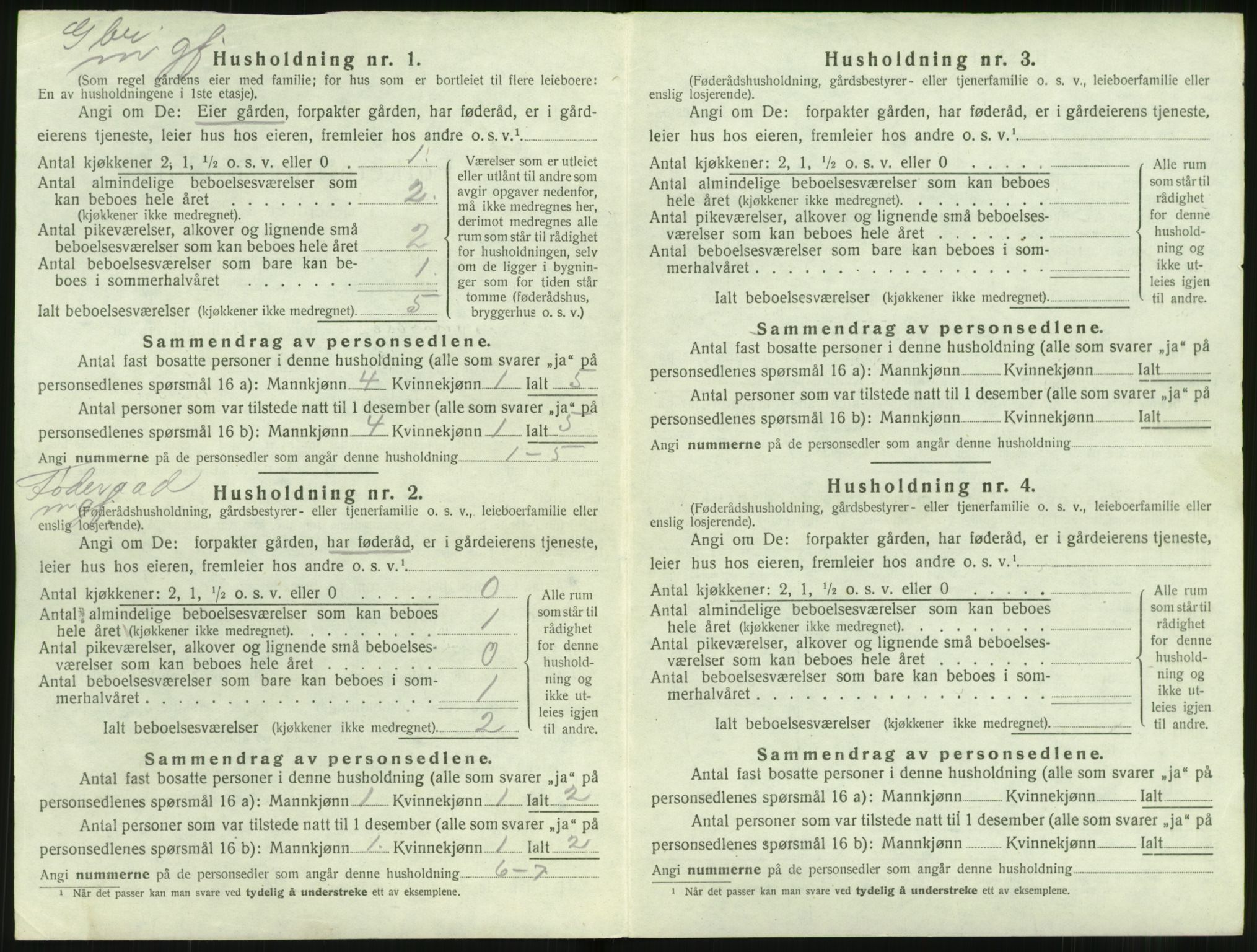 SAT, 1920 census for Stranda, 1920, p. 92