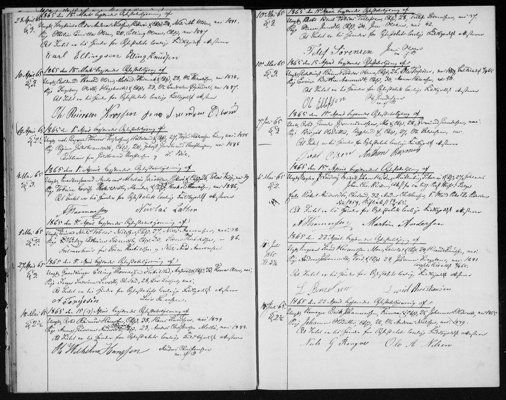 Kristiansand domprosti, AV/SAK-1112-0006/J/Je/L0001: Banns register no. A VI 17, 1856-1866