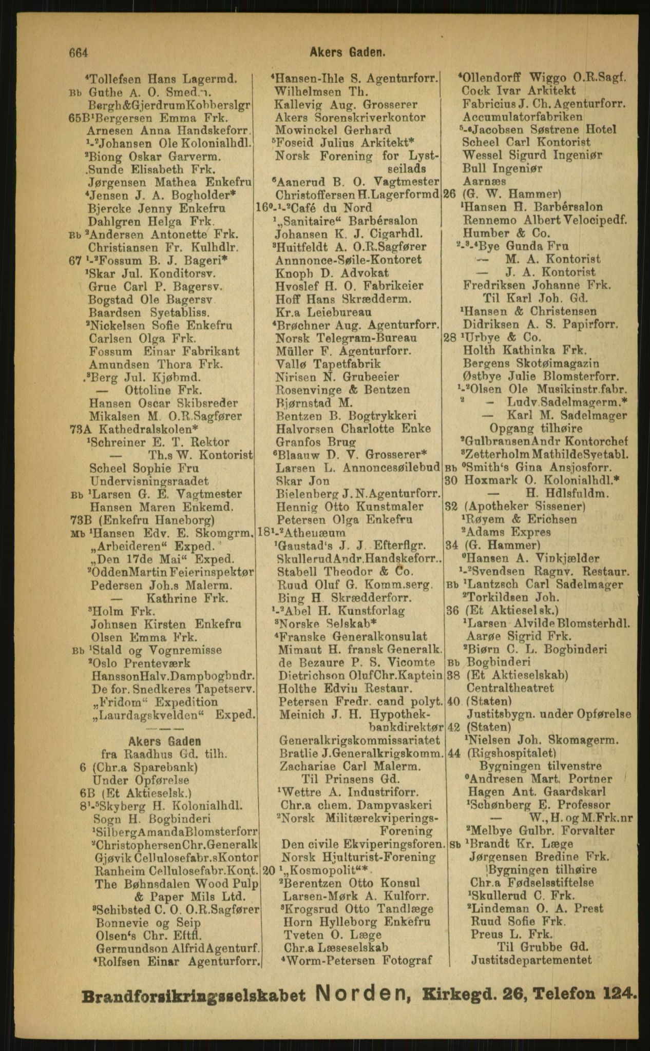 Kristiania/Oslo adressebok, PUBL/-, 1899, p. 664