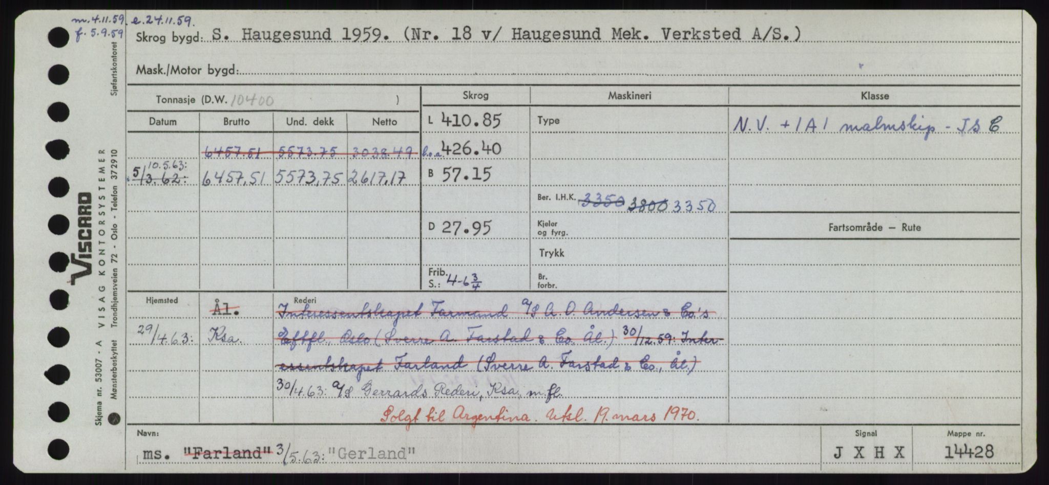 Sjøfartsdirektoratet med forløpere, Skipsmålingen, RA/S-1627/H/Hd/L0012: Fartøy, G-Glø, p. 253