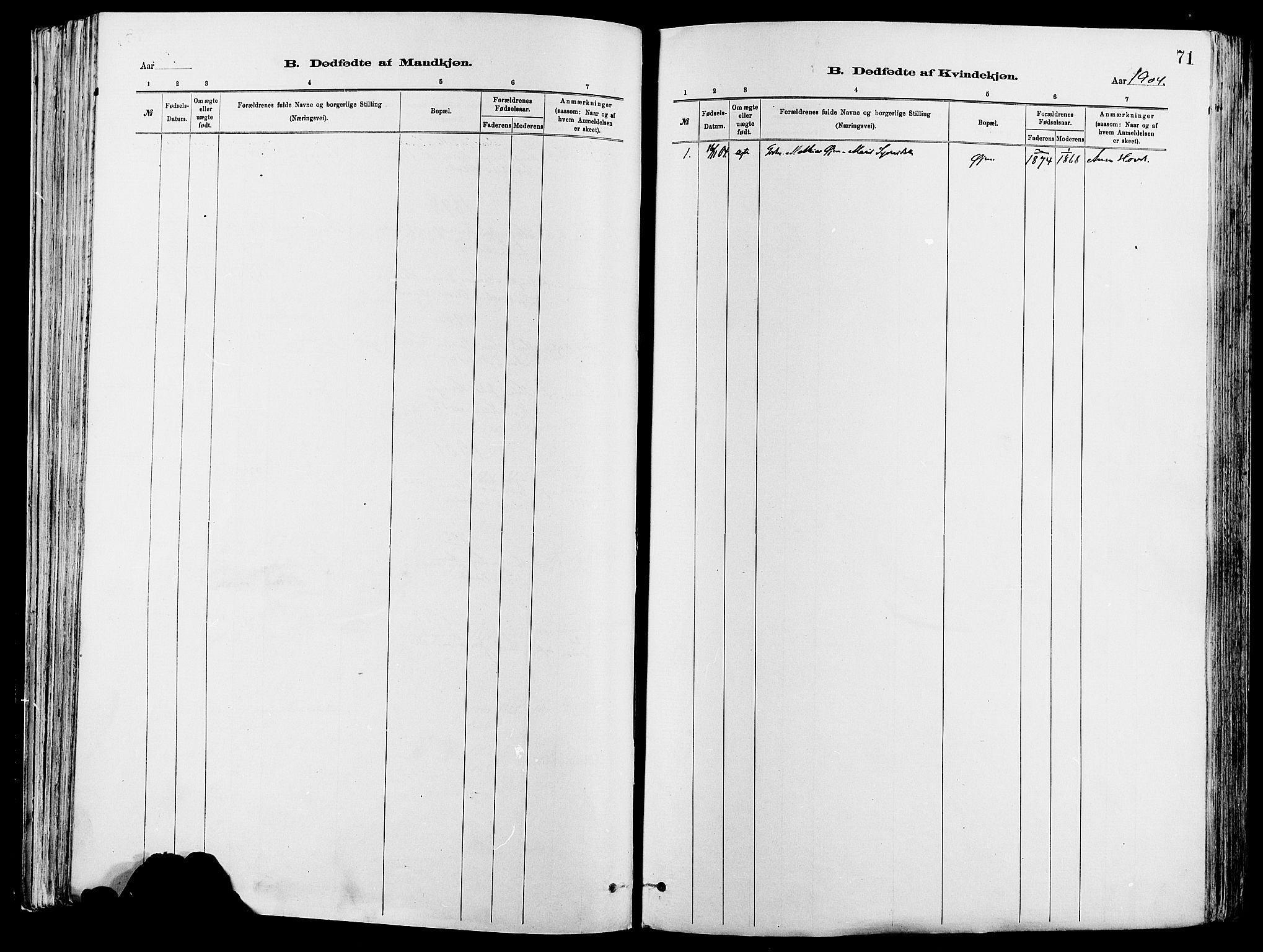 Vågå prestekontor, SAH/PREST-076/H/Ha/Haa/L0008: Parish register (official) no. 8, 1886-1904, p. 71