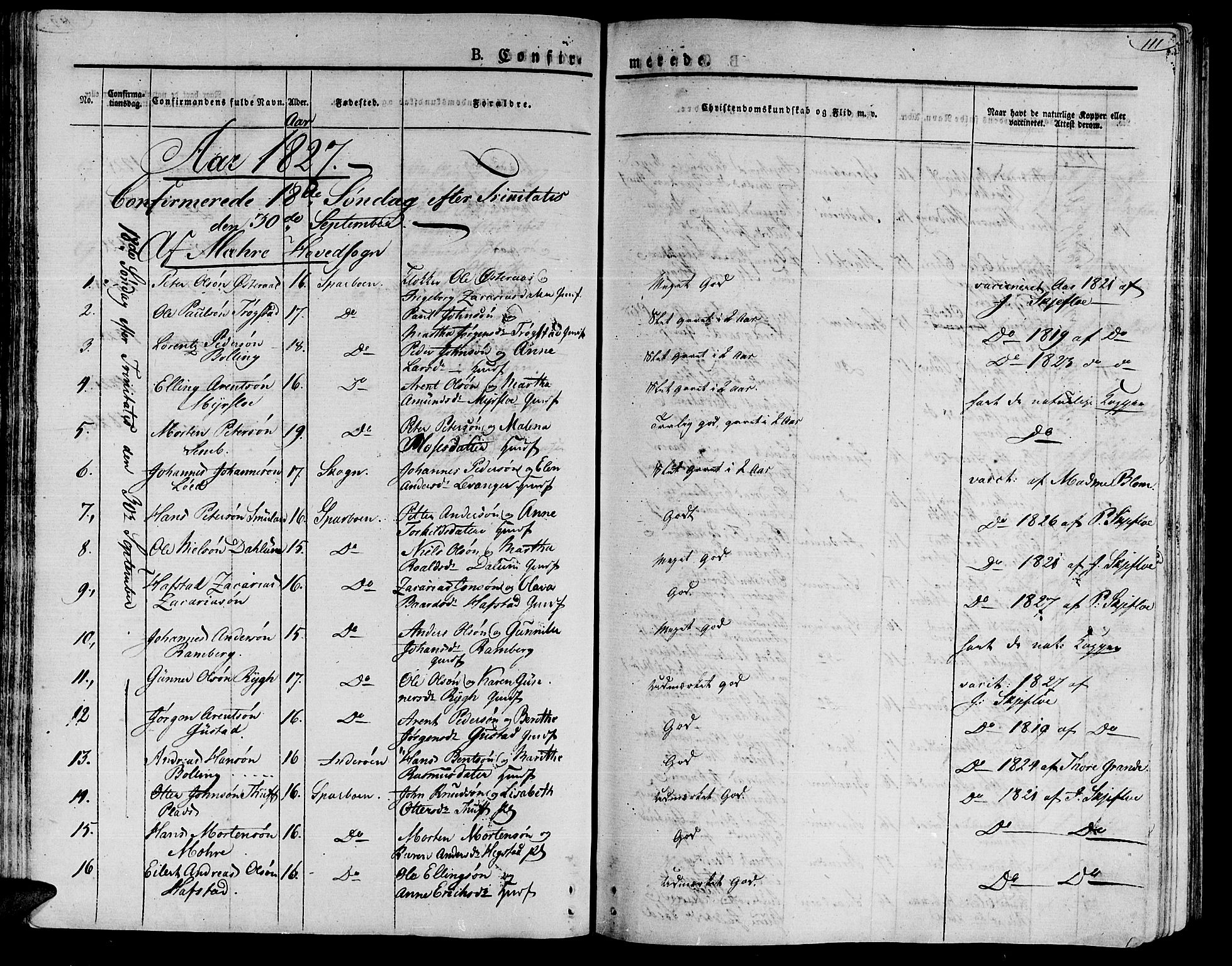 Ministerialprotokoller, klokkerbøker og fødselsregistre - Nord-Trøndelag, SAT/A-1458/735/L0336: Parish register (official) no. 735A05 /1, 1825-1835, p. 111