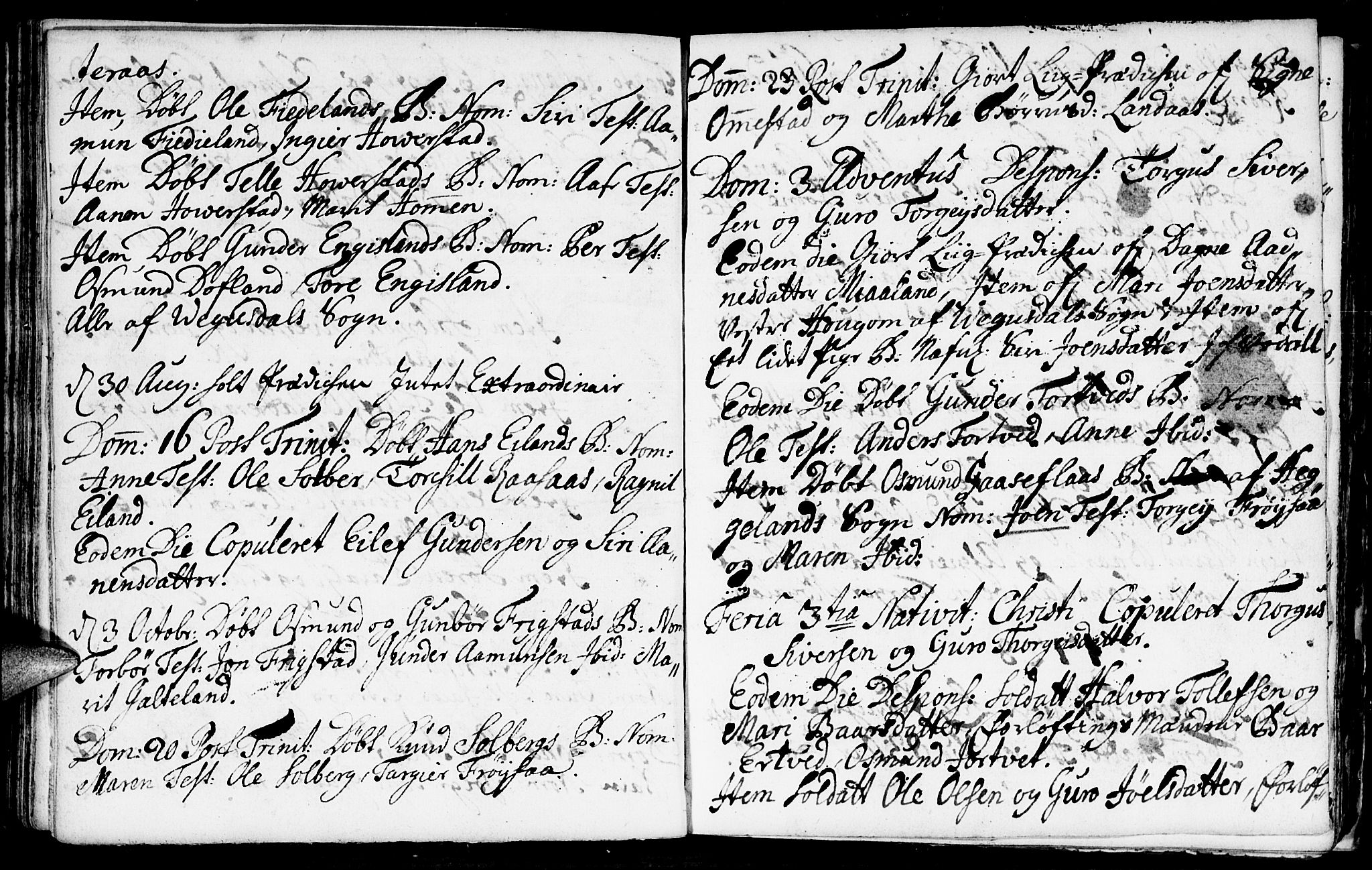 Evje sokneprestkontor, AV/SAK-1111-0008/F/Fa/Fac/L0001: Parish register (official) no. A 1, 1705-1764, p. 112-113