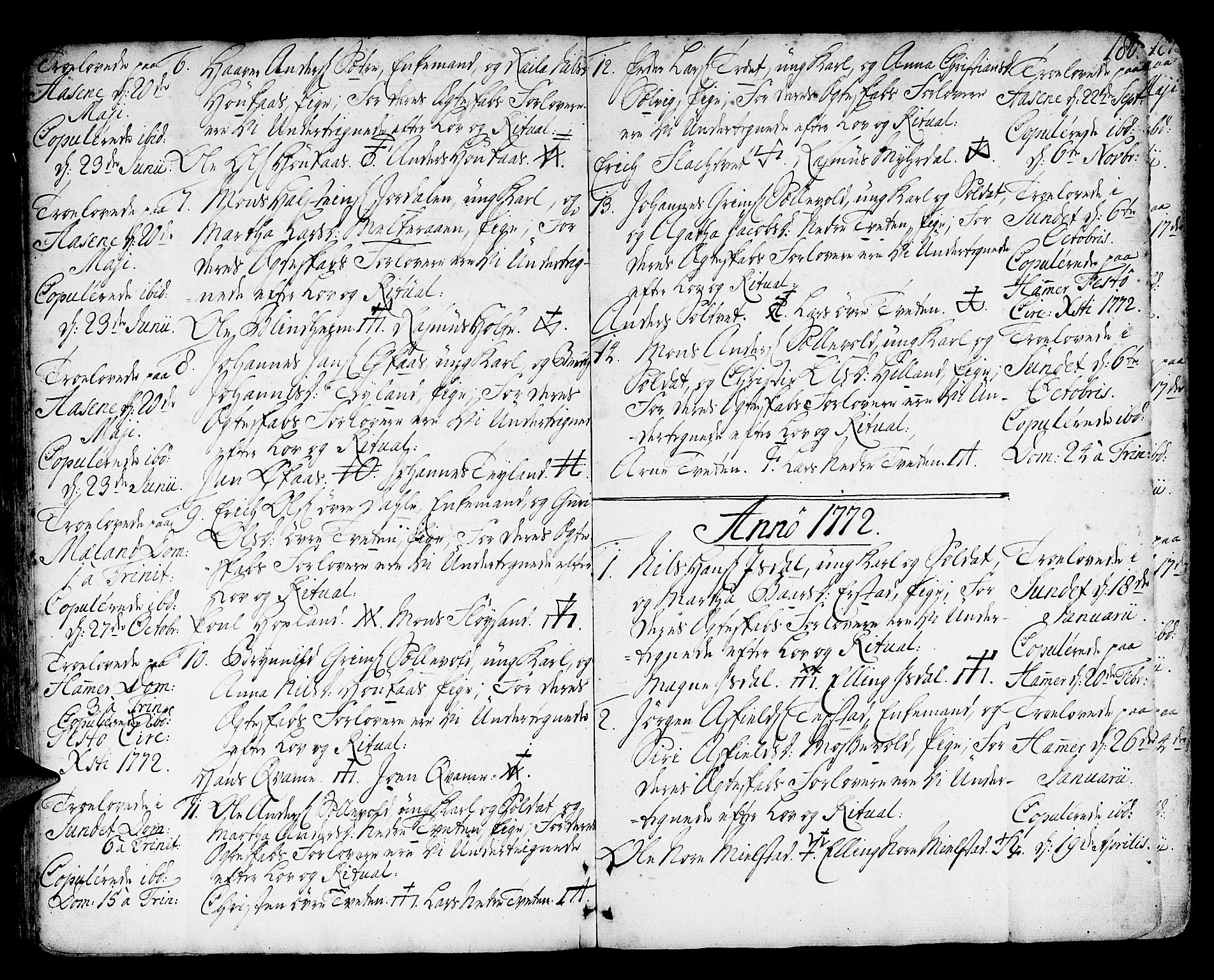 Hamre sokneprestembete, SAB/A-75501/H/Ha/Haa/Haaa/L0007: Parish register (official) no. A 7, 1762-1777, p. 180