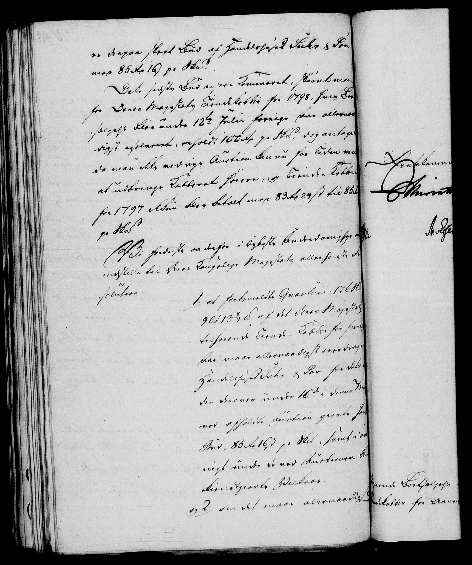 Rentekammeret, Renteskriverkontorene, AV/RA-EA-3115/M/Mf/Mfb/L0004: Relasjons- og resolusjonsprotokoll med register (merket RK 54.10), 1799-1800