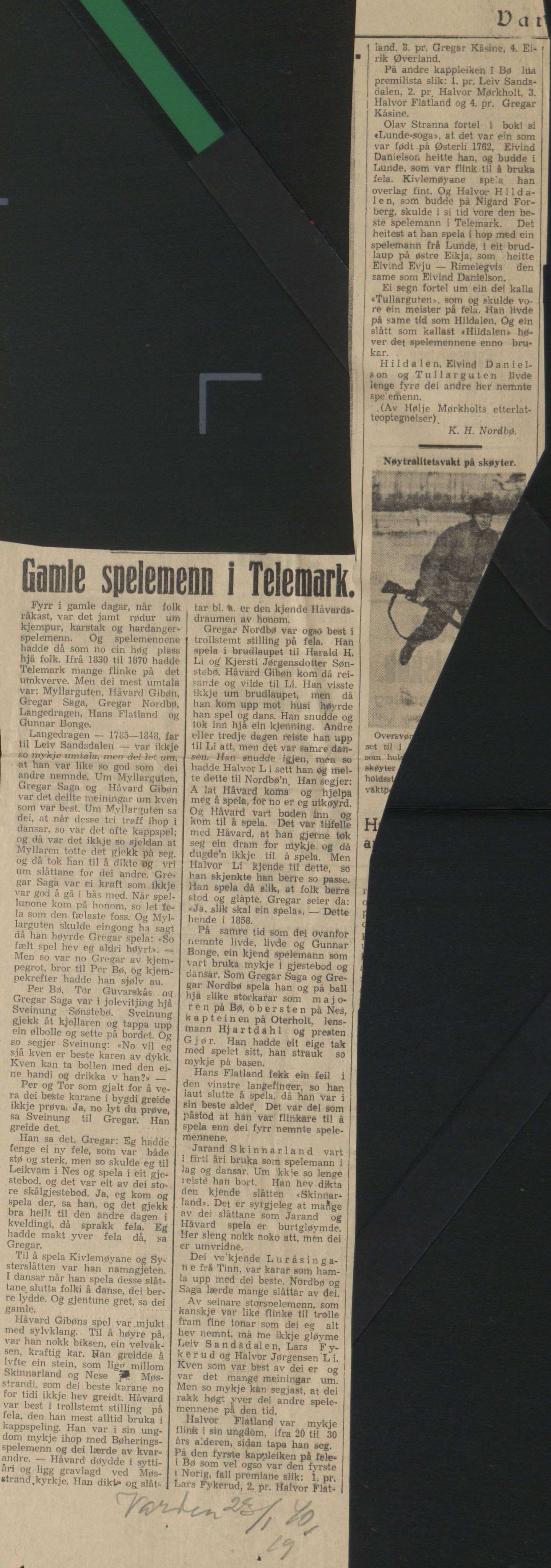 Rikard Berge, TEMU/TGM-A-1003/F/L0017/0044: 551-599 / 594 Brev, avisutklypp og lause blad, 1935-1943