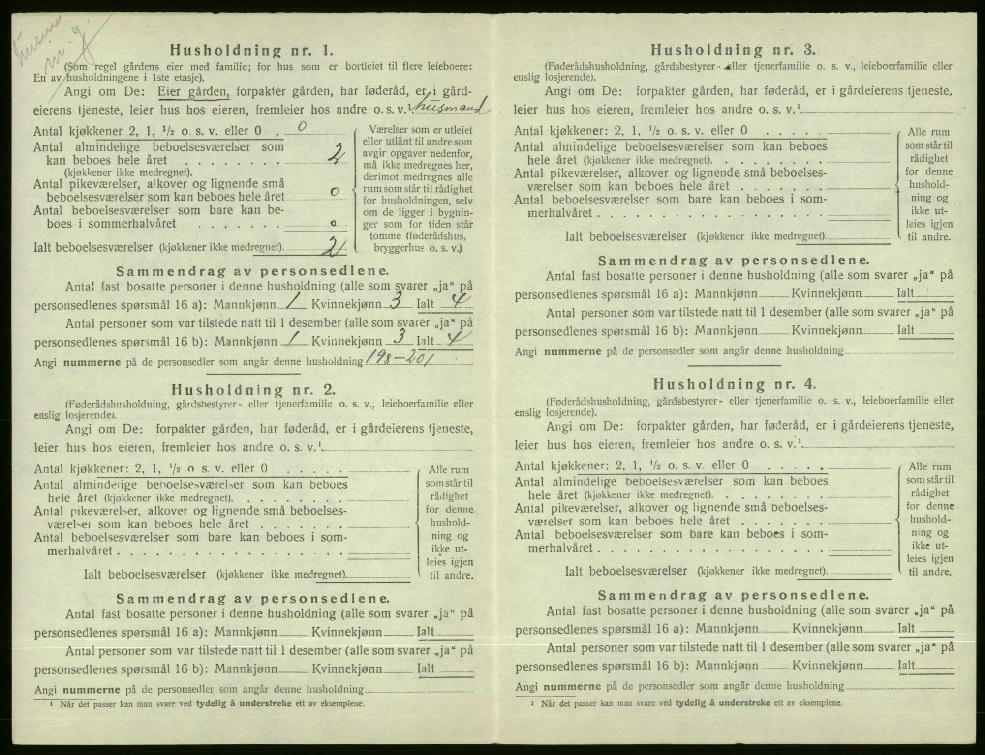SAB, 1920 census for Voss, 1920, p. 1230