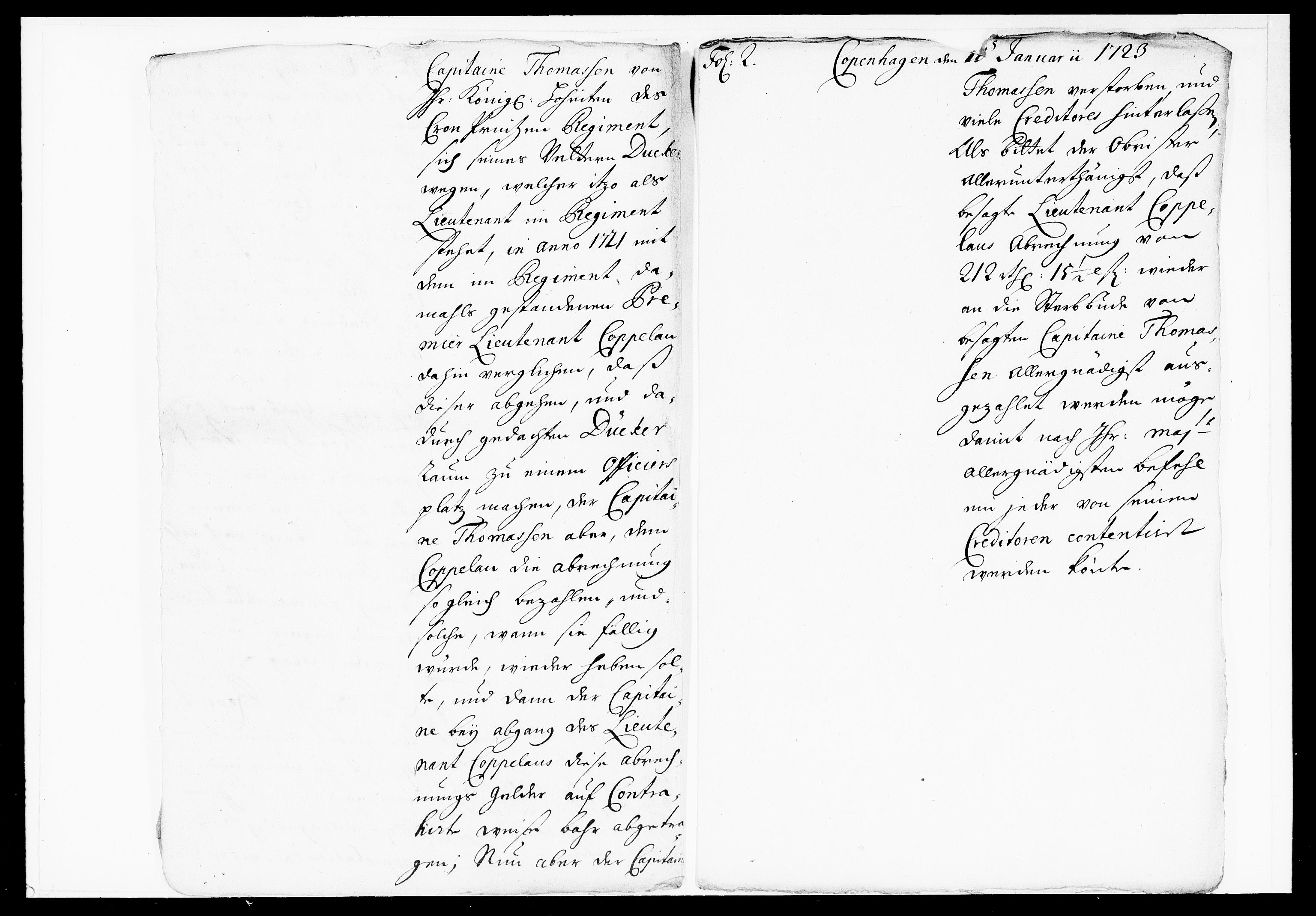 Krigskollegiet, Krigskancelliet, DRA/A-0006/-/1069-1071: Refererede sager, 1723, p. 7