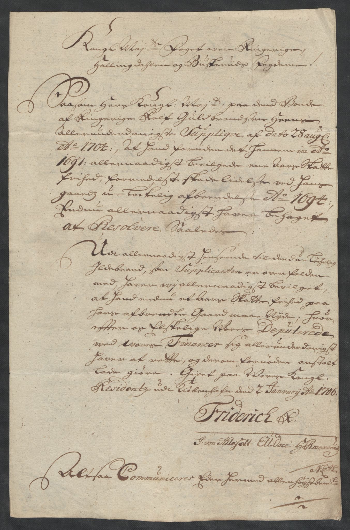 Rentekammeret inntil 1814, Reviderte regnskaper, Fogderegnskap, AV/RA-EA-4092/R22/L1465: Fogderegnskap Ringerike, Hallingdal og Buskerud, 1706, p. 330