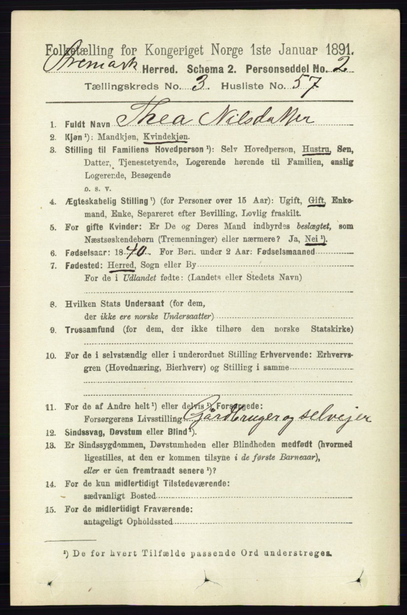 RA, 1891 census for 0118 Aremark, 1891, p. 1776