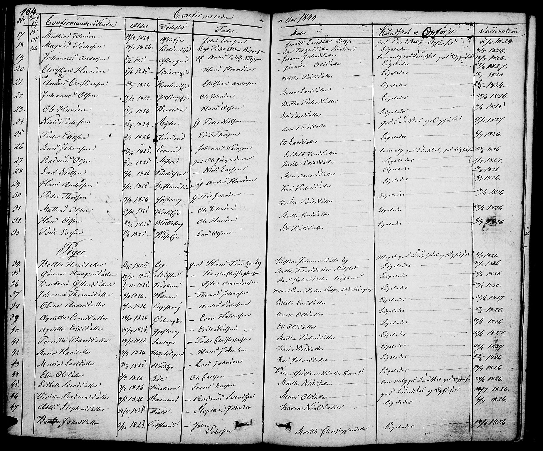 Nes prestekontor, Hedmark, AV/SAH-PREST-020/K/Ka/L0003: Parish register (official) no. 3, 1827-1851, p. 184