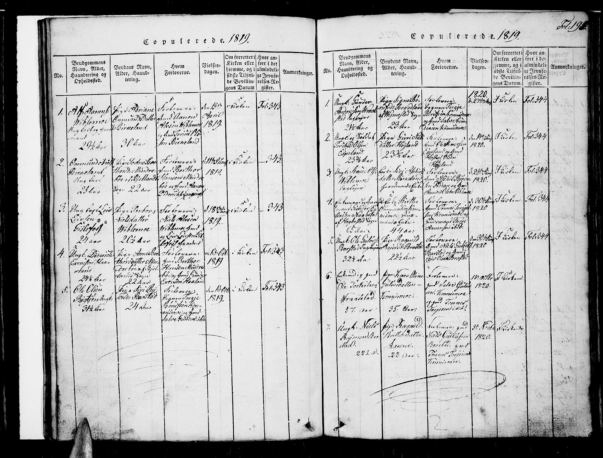 Nord-Audnedal sokneprestkontor, AV/SAK-1111-0032/F/Fb/Fba/L0001: Parish register (copy) no. B 1, 1815-1856, p. 195