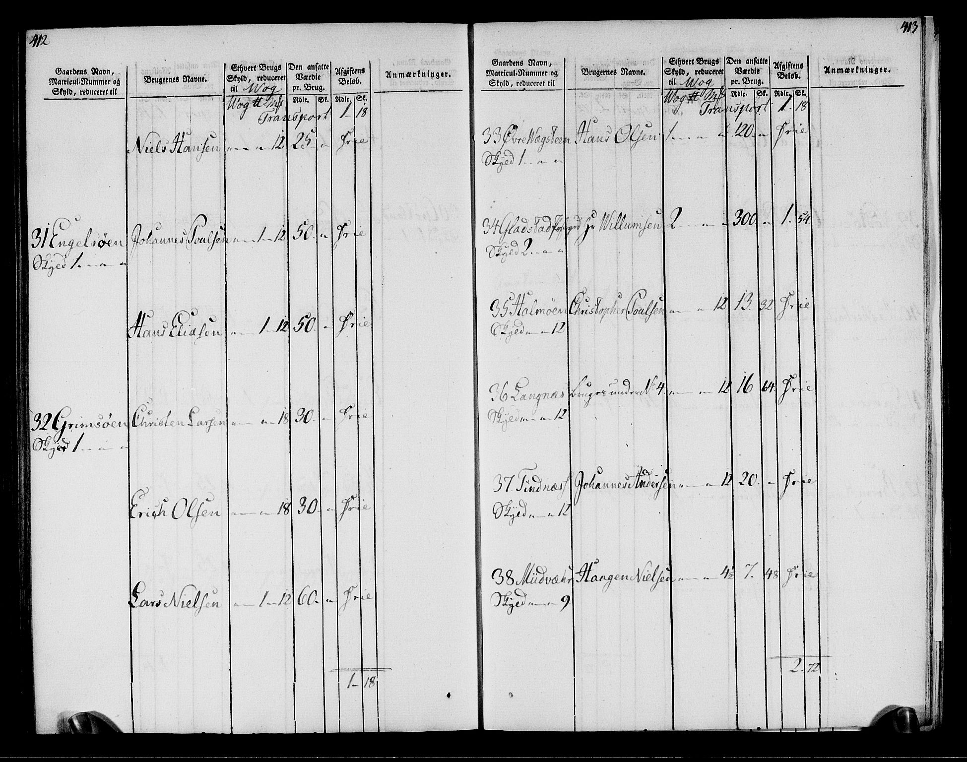 Rentekammeret inntil 1814, Realistisk ordnet avdeling, AV/RA-EA-4070/N/Ne/Nea/L0158: Helgeland fogderi. Oppebørselsregister, 1803-1804, p. 210