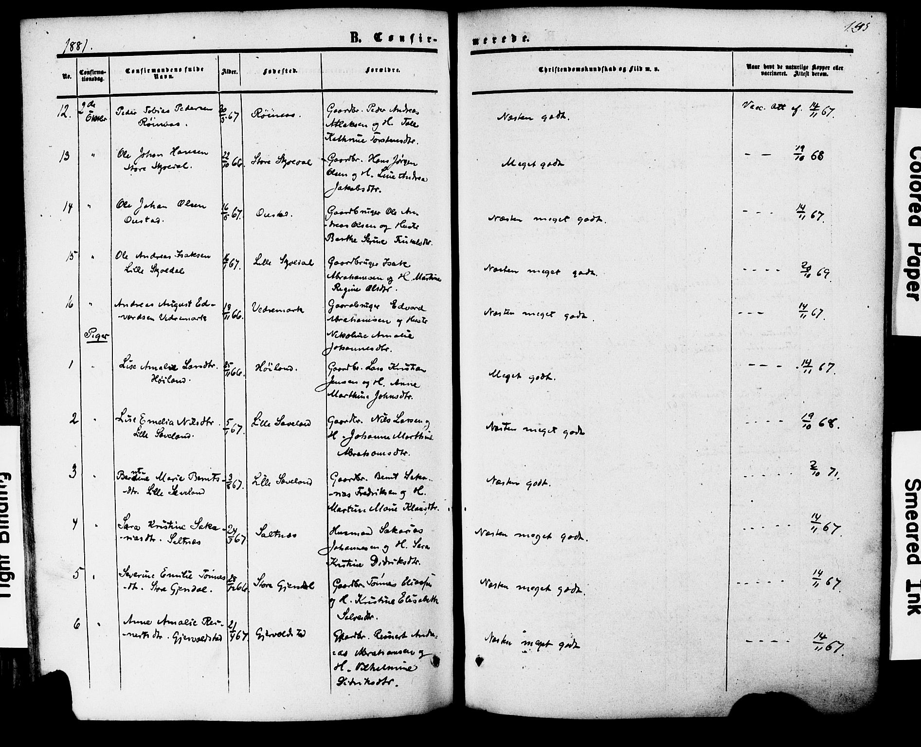 Herad sokneprestkontor, SAK/1111-0018/F/Fa/Faa/L0005: Parish register (official) no. A 5, 1853-1886, p. 195