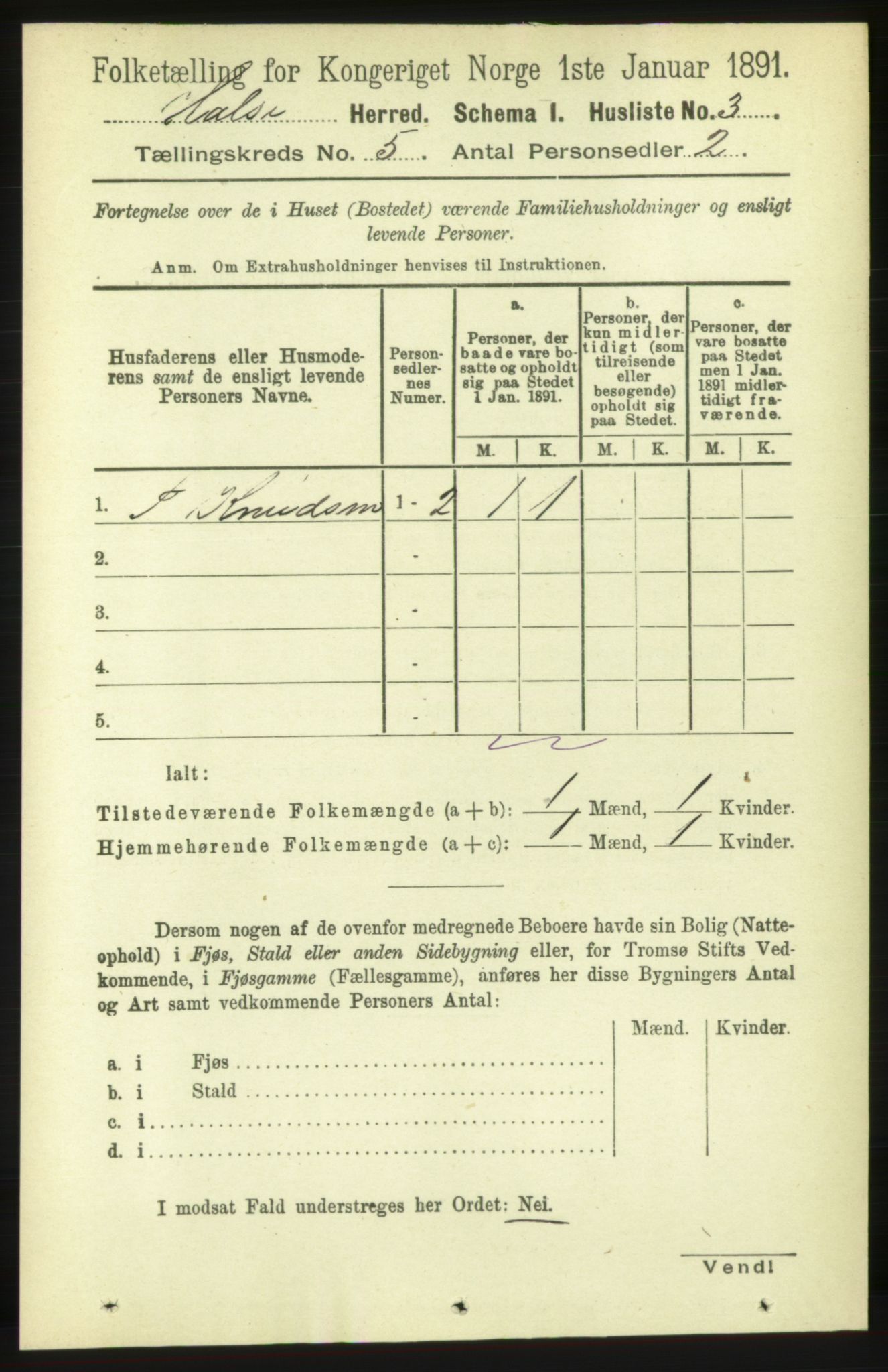 RA, 1891 census for 1571 Halsa, 1891, p. 1092