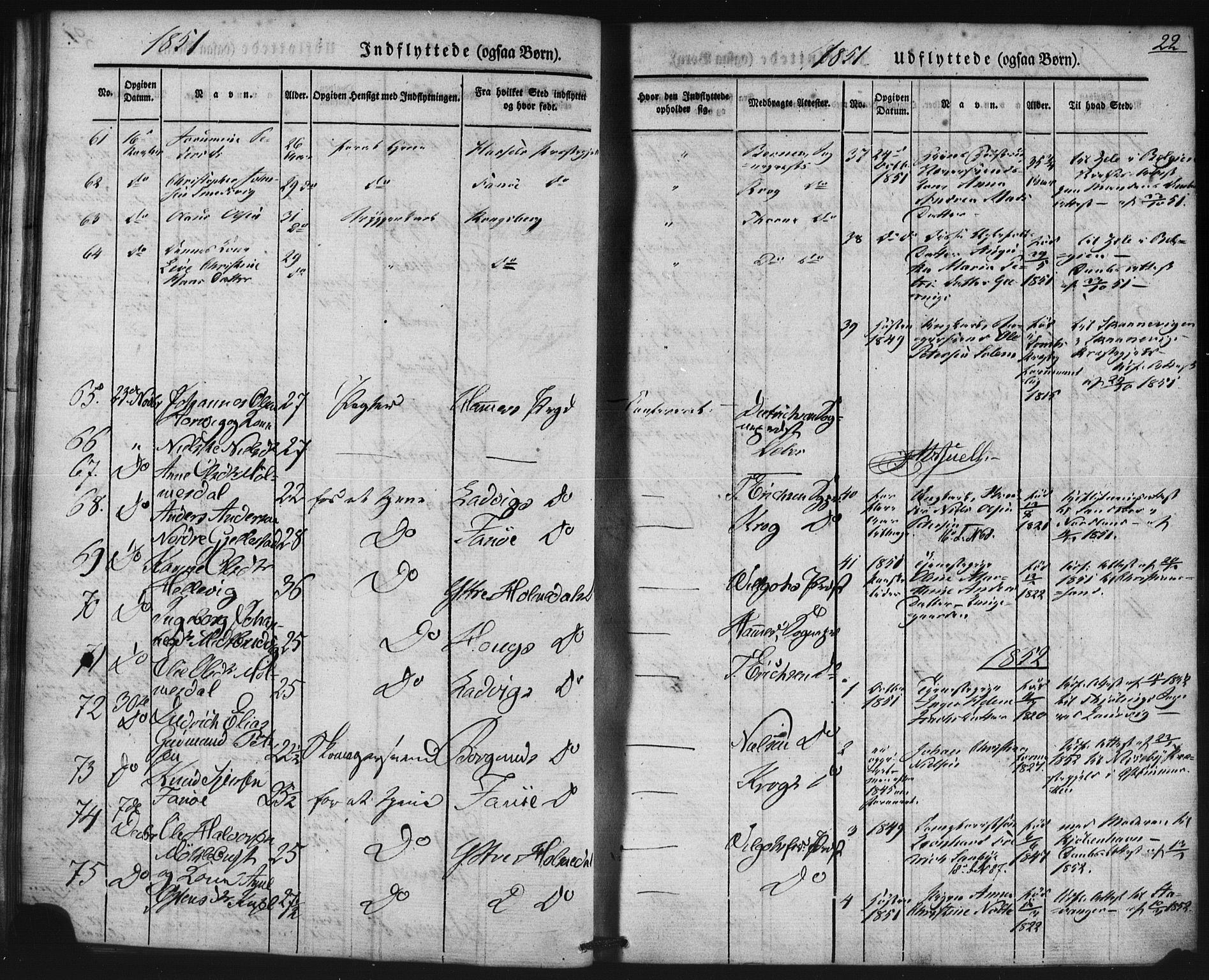Domkirken sokneprestembete, SAB/A-74801/H/Haa/L0046: Parish register (official) no. F 1, 1841-1852, p. 22