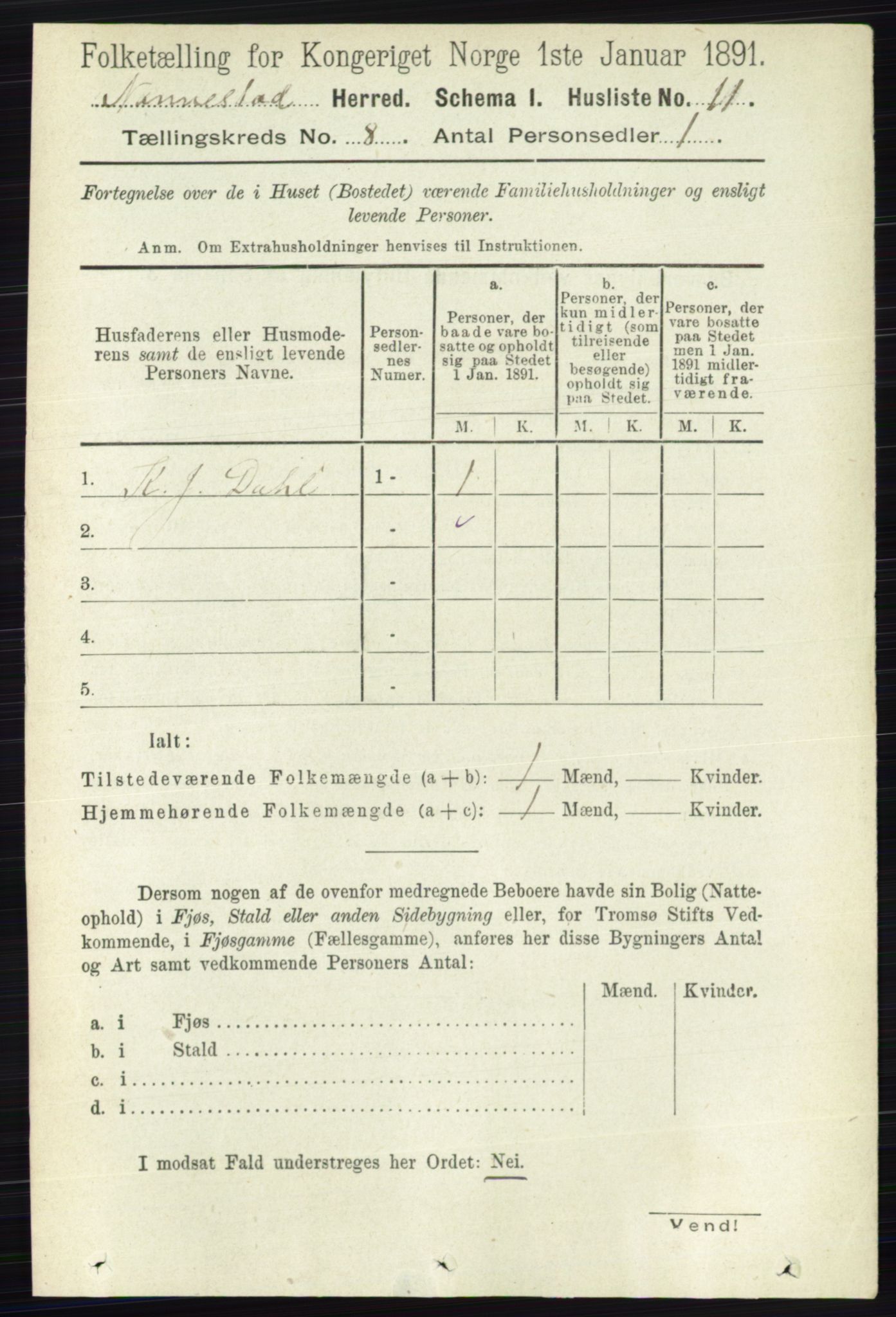 RA, 1891 census for 0238 Nannestad, 1891, p. 4342