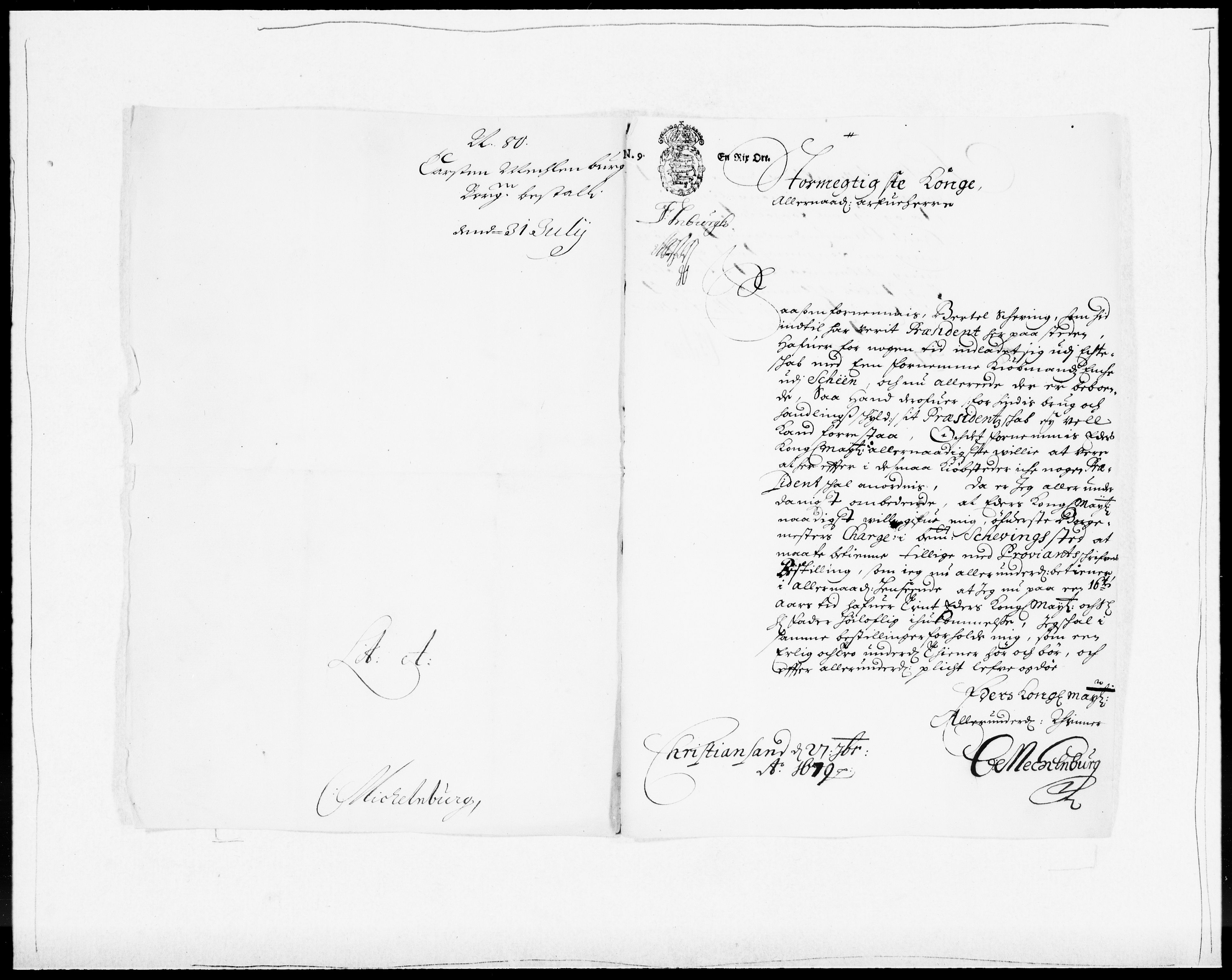 Danske Kanselli 1572-1799, RA/EA-3023/F/Fc/Fcc/Fcca/L0033: Norske innlegg 1572-1799, 1680-1681, p. 21
