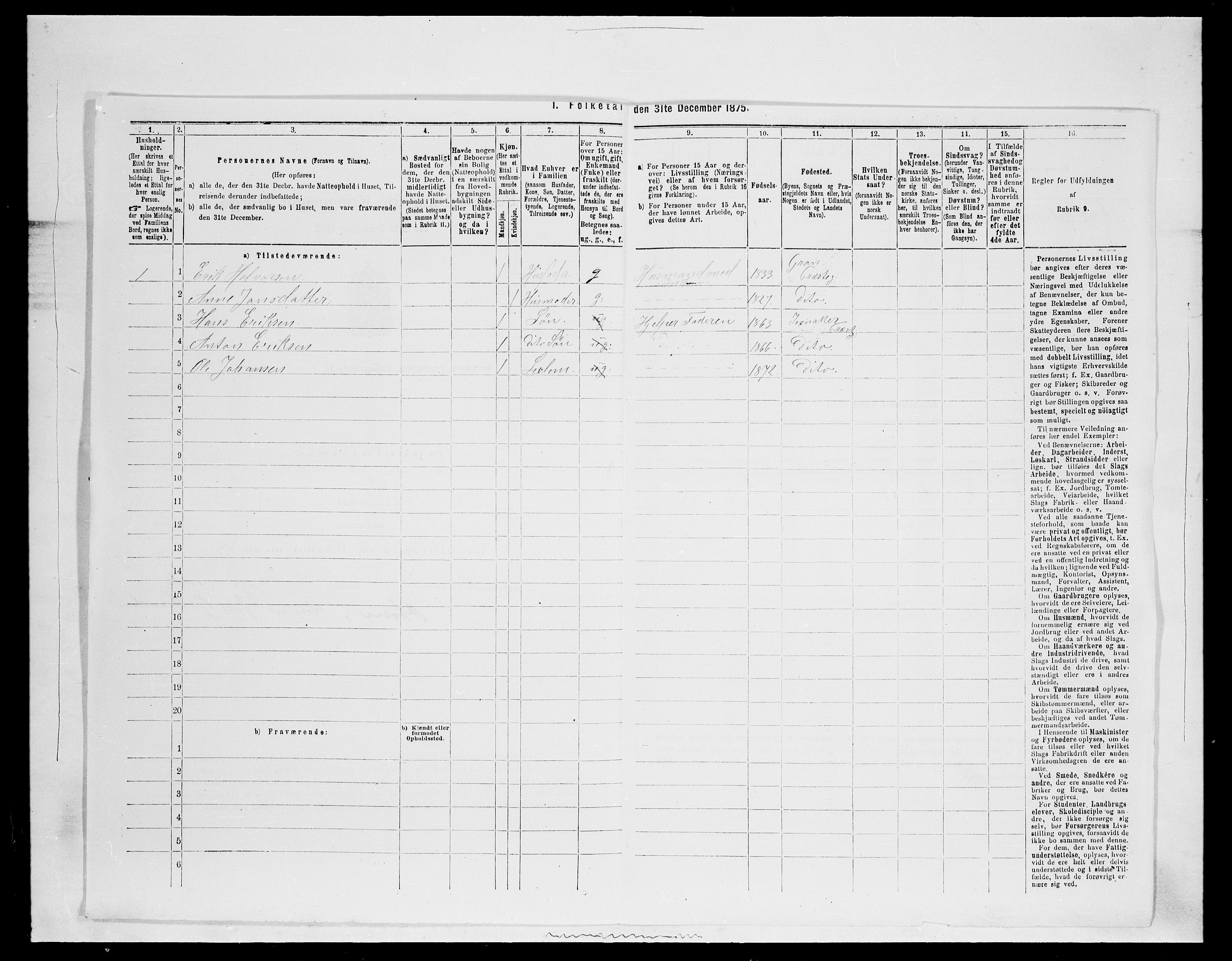 SAH, 1875 census for 0532P Jevnaker, 1875, p. 114