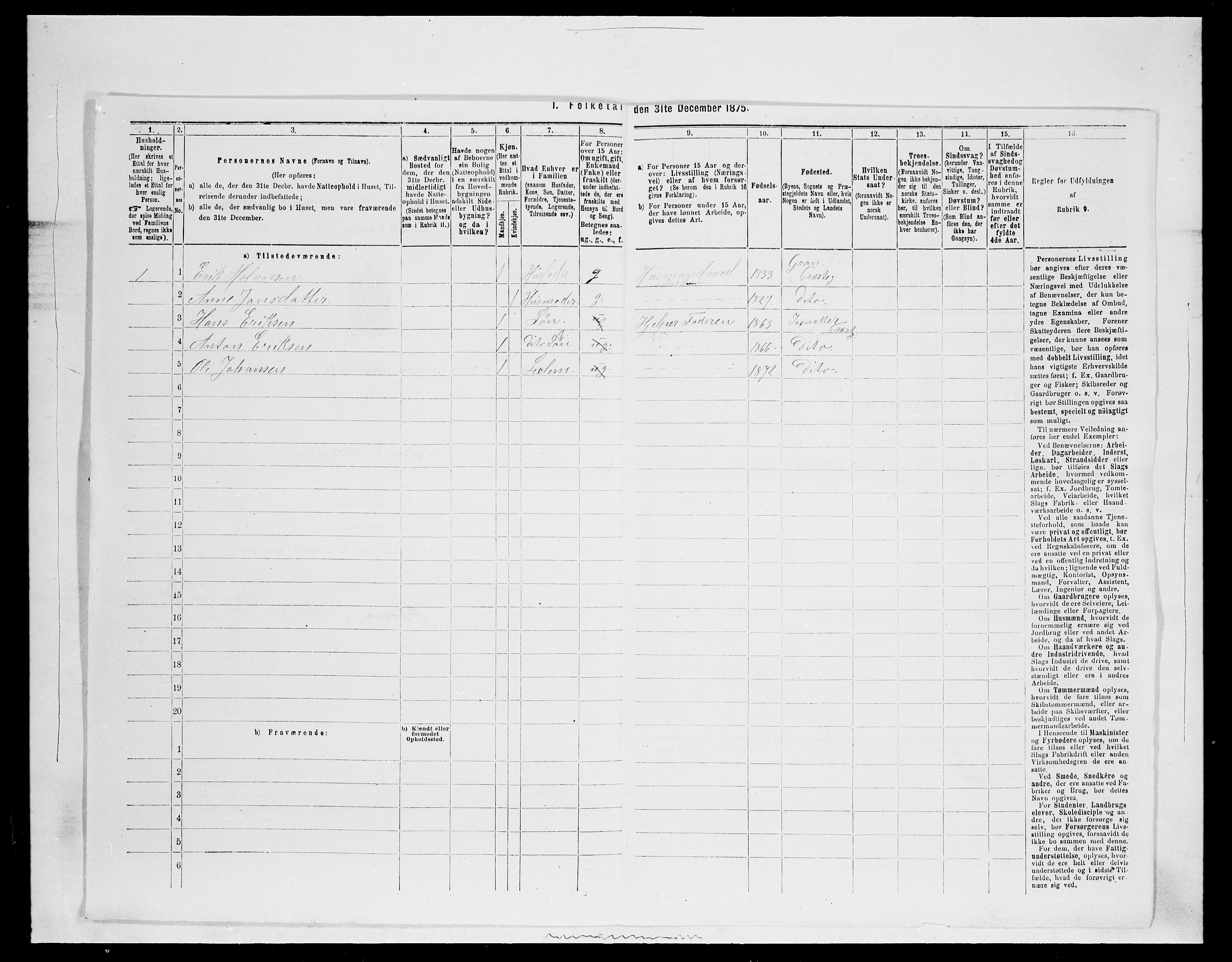 SAH, 1875 census for 0532P Jevnaker, 1875, p. 114