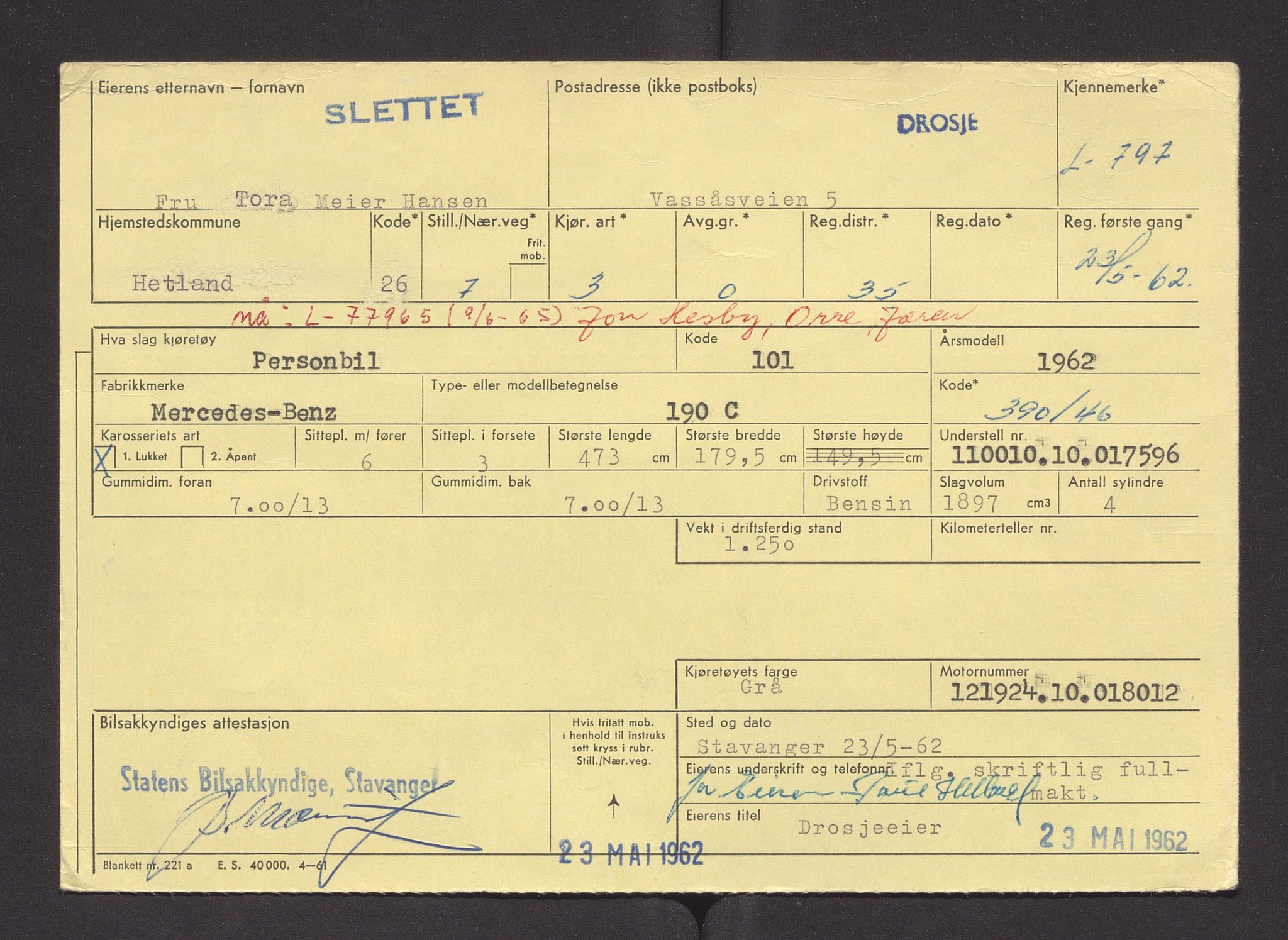 Stavanger trafikkstasjon, AV/SAST-A-101942/0/F/L0003: L-700 - L-999, 1930-1971, p. 946