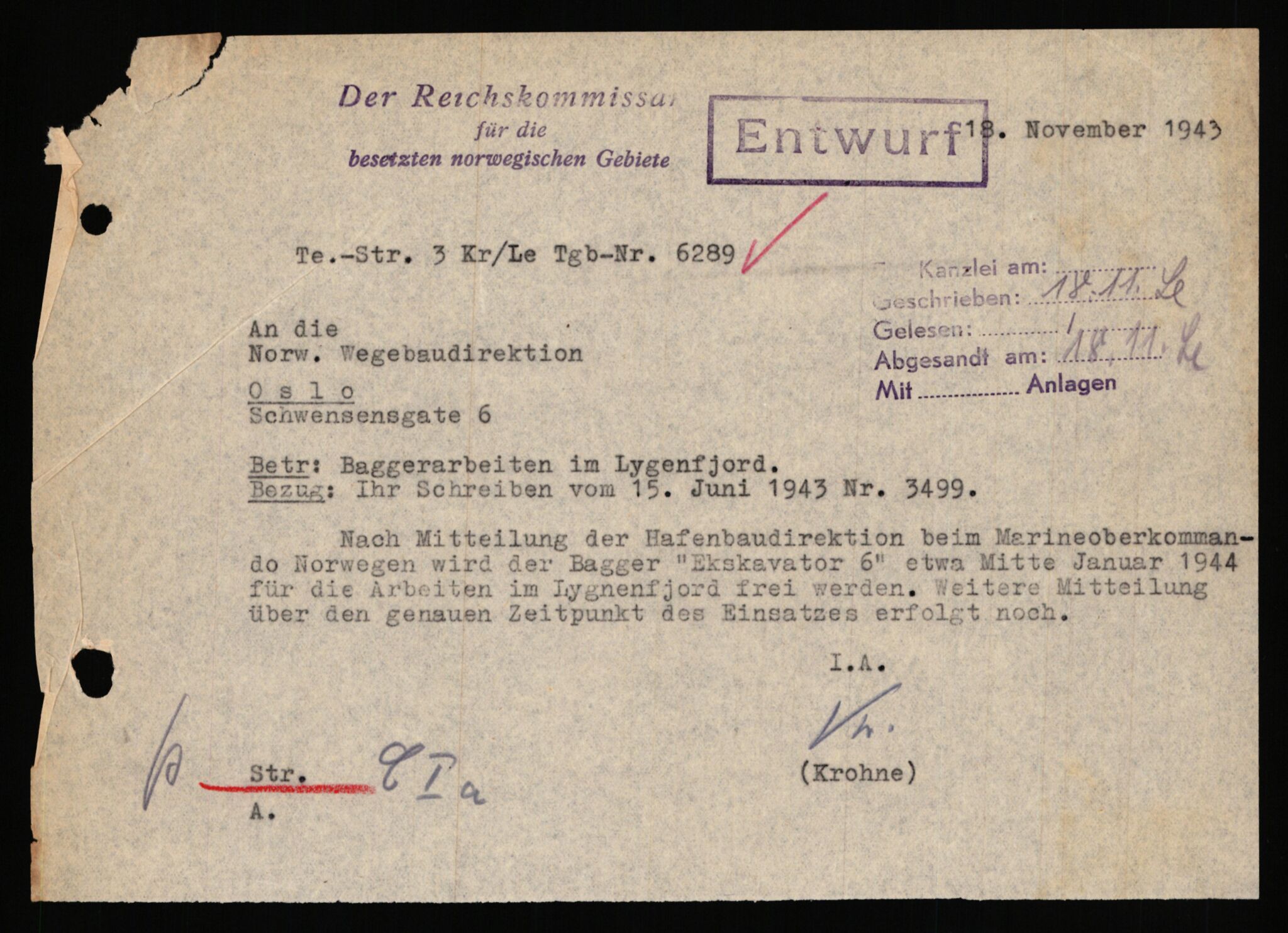 Tyske arkiver, Organisation Todt (OT), Einsatzgruppe Wiking, AV/RA-RAFA-2188/1/E/E2/E2d/L0023: Fähren und Anlegen, 1942-1944, p. 86