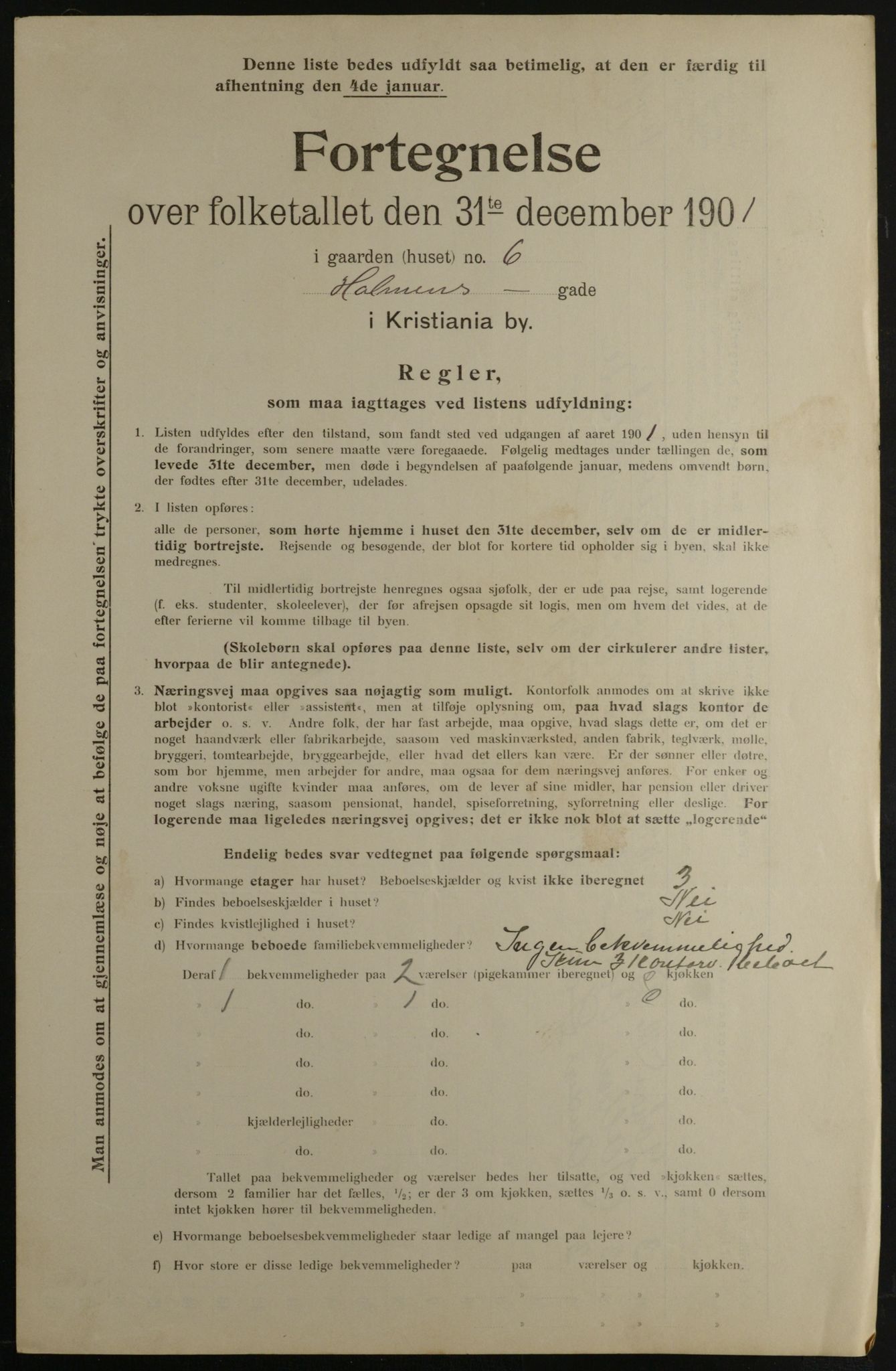 OBA, Municipal Census 1901 for Kristiania, 1901, p. 6451