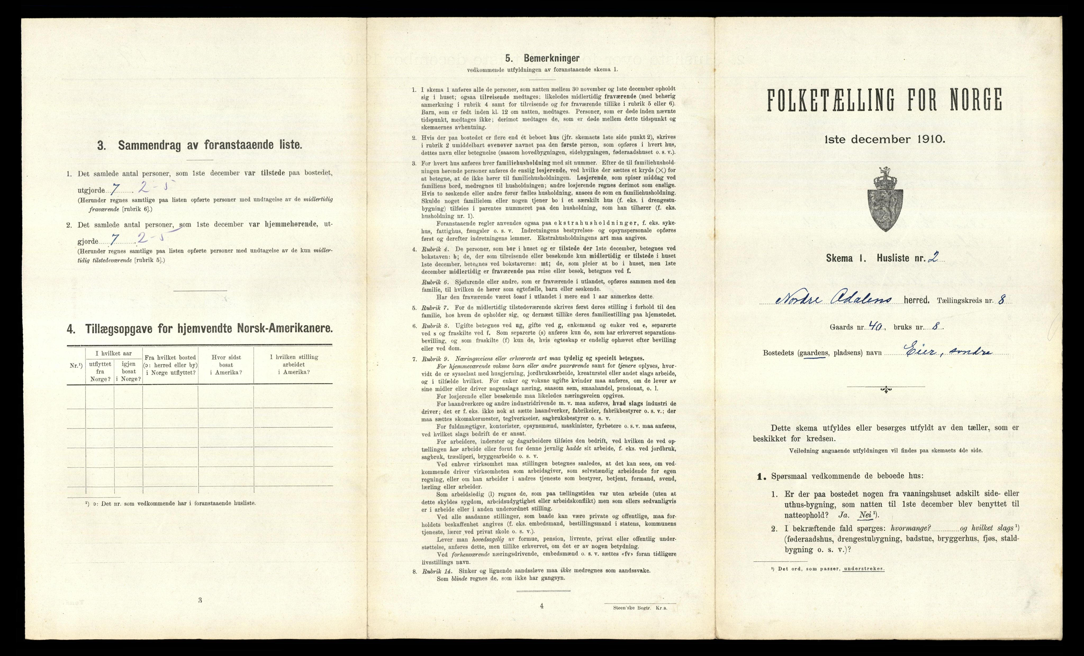 RA, 1910 census for Nord-Odal, 1910, p. 859