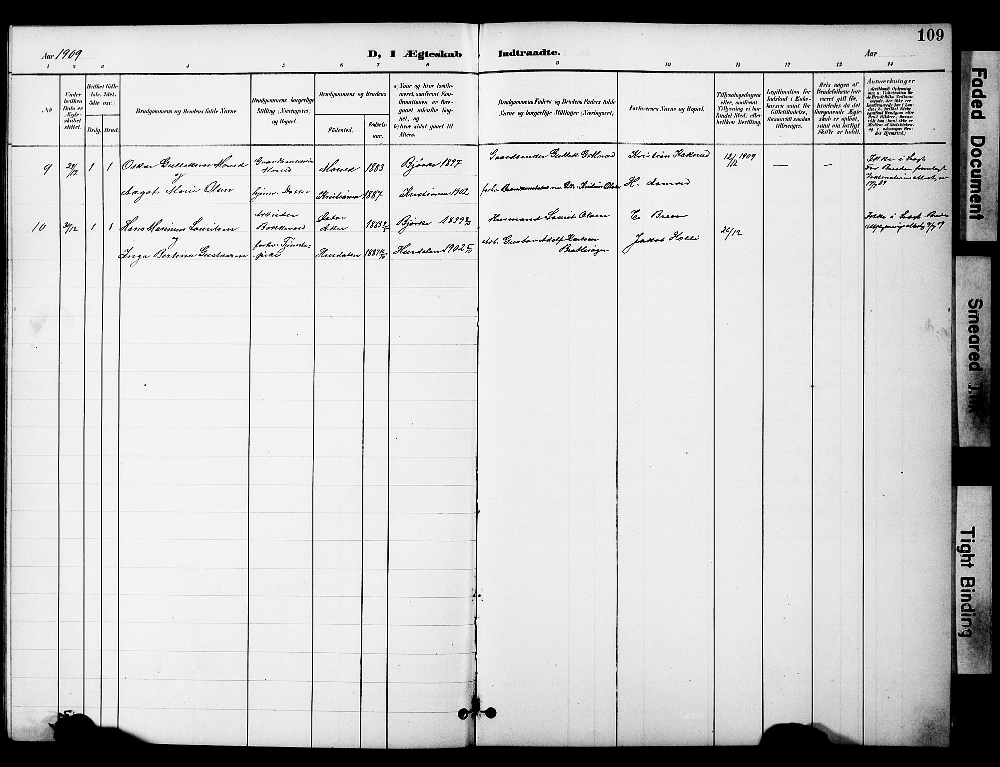 Nannestad prestekontor Kirkebøker, AV/SAO-A-10414a/G/Gc/L0001: Parish register (copy) no. III 1, 1901-1916, p. 109