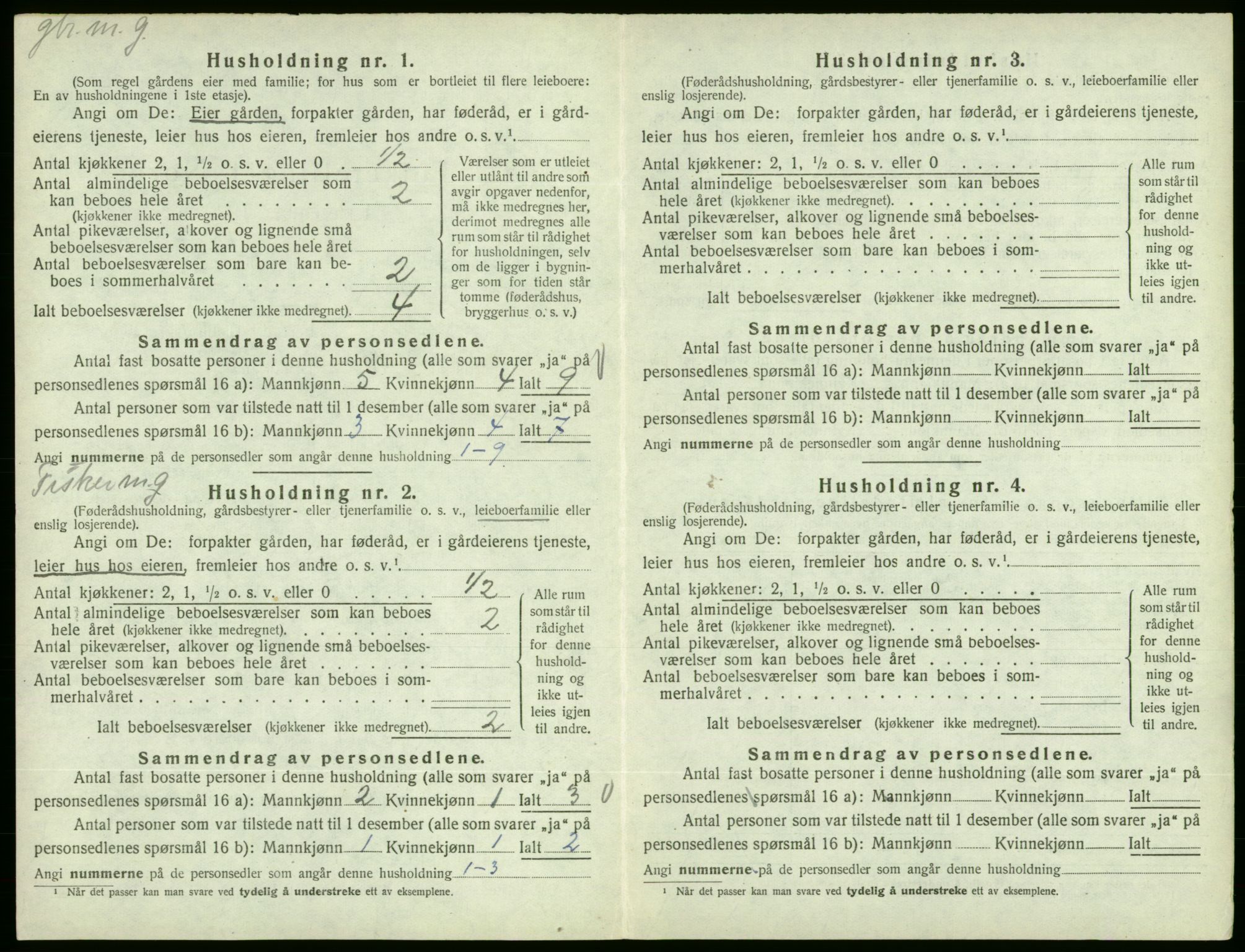 SAB, 1920 census for Fjelberg, 1920, p. 317