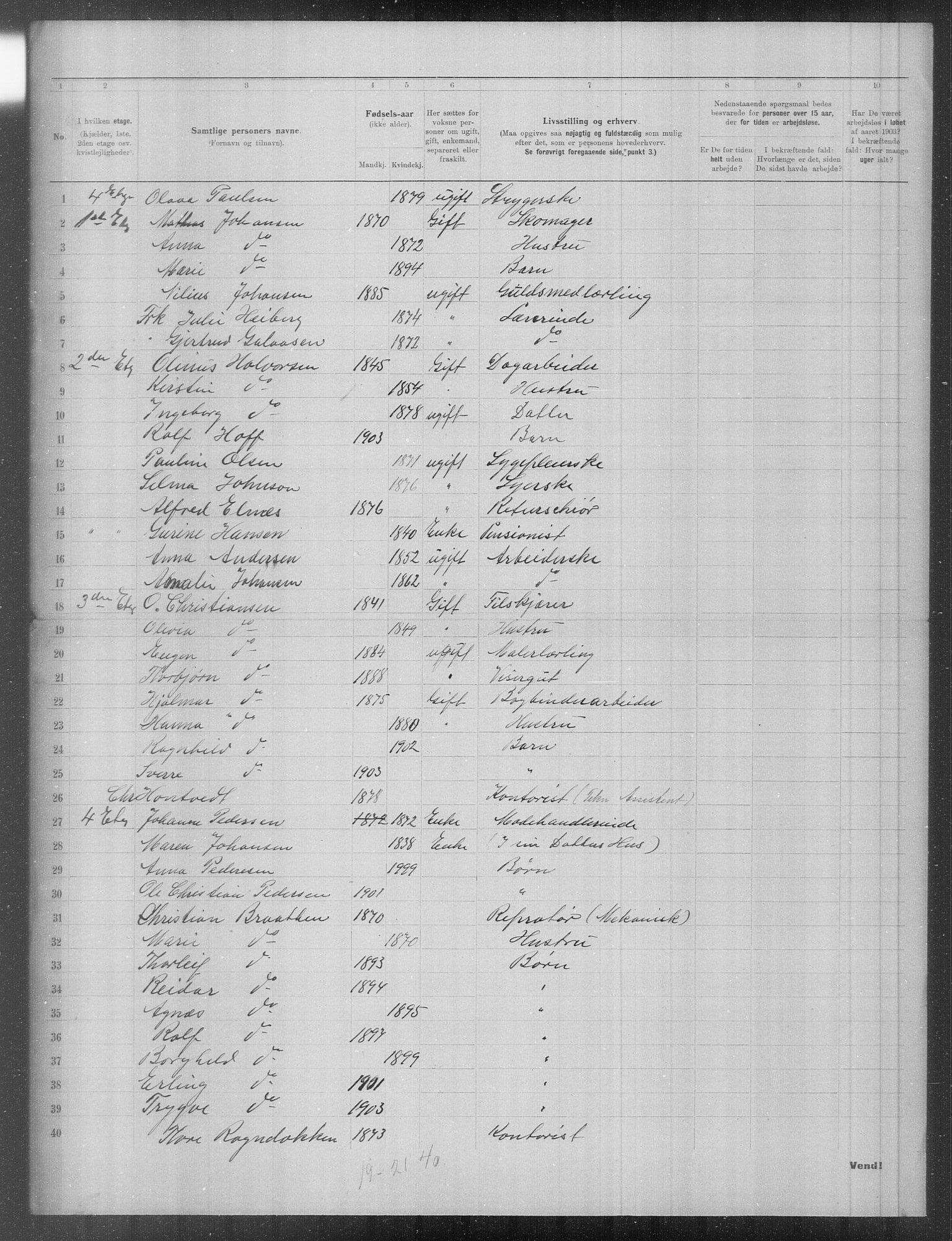 OBA, Municipal Census 1903 for Kristiania, 1903, p. 12619