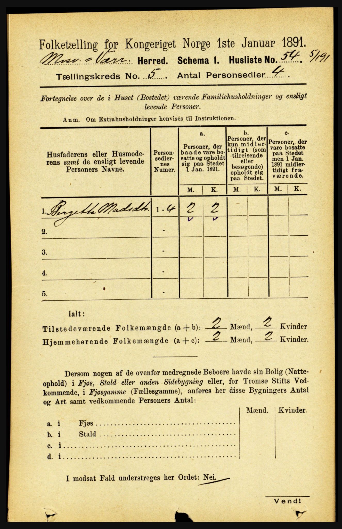 RA, 1891 census for 1723 Mosvik og Verran, 1891, p. 1950