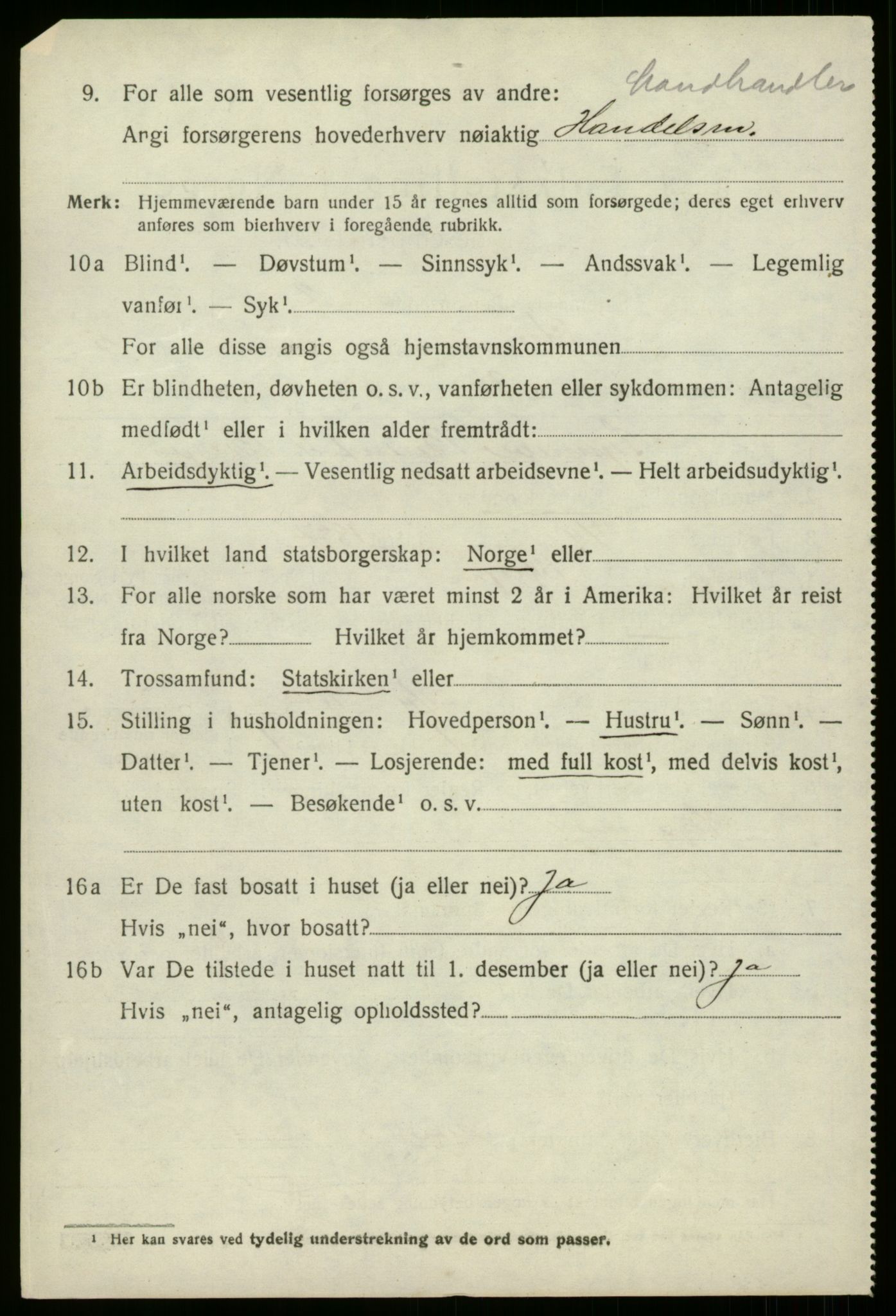 SAB, 1920 census for Stryn, 1920, p. 2611