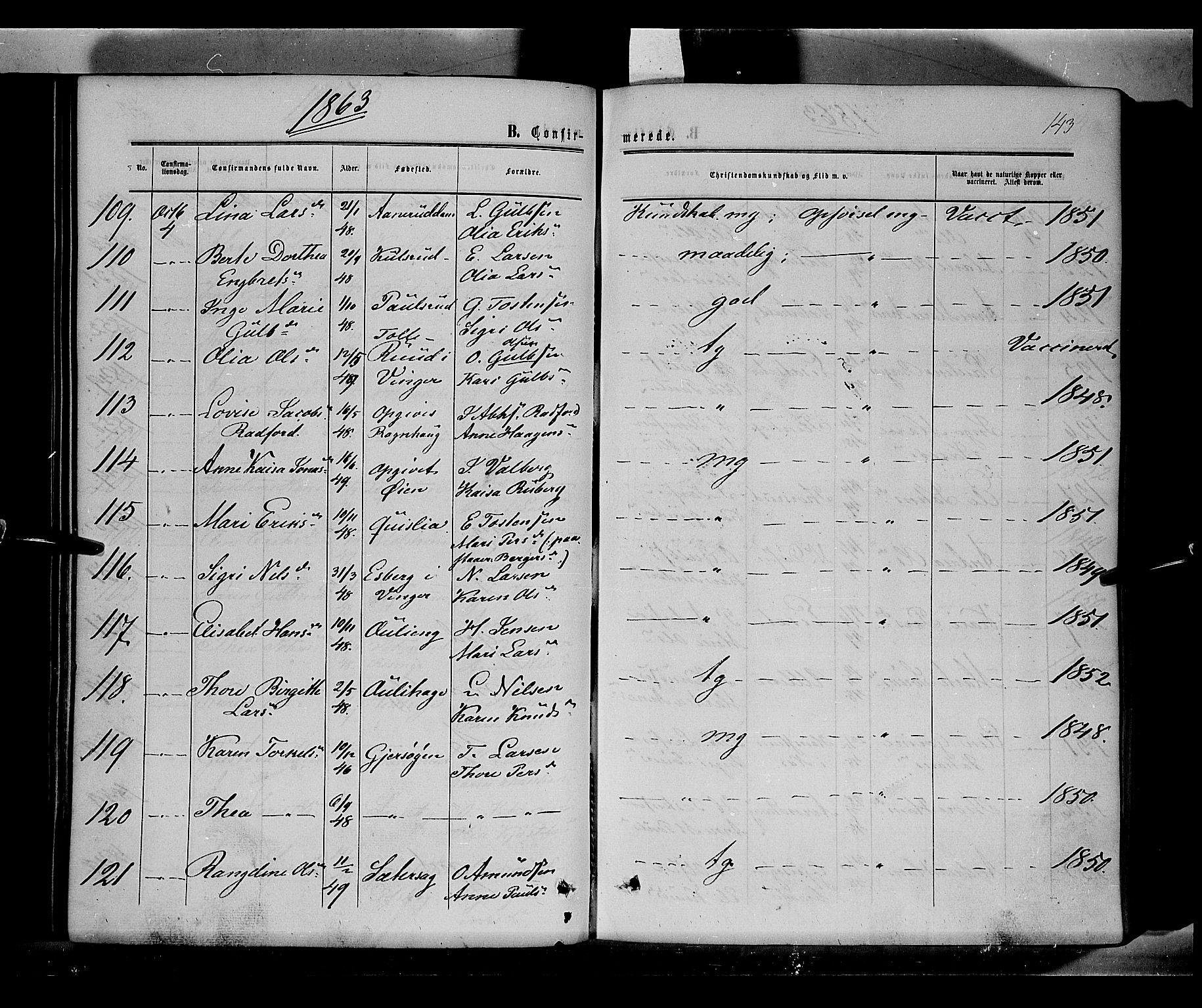 Sør-Odal prestekontor, AV/SAH-PREST-030/H/Ha/Haa/L0002: Parish register (official) no. 2, 1859-1863, p. 143