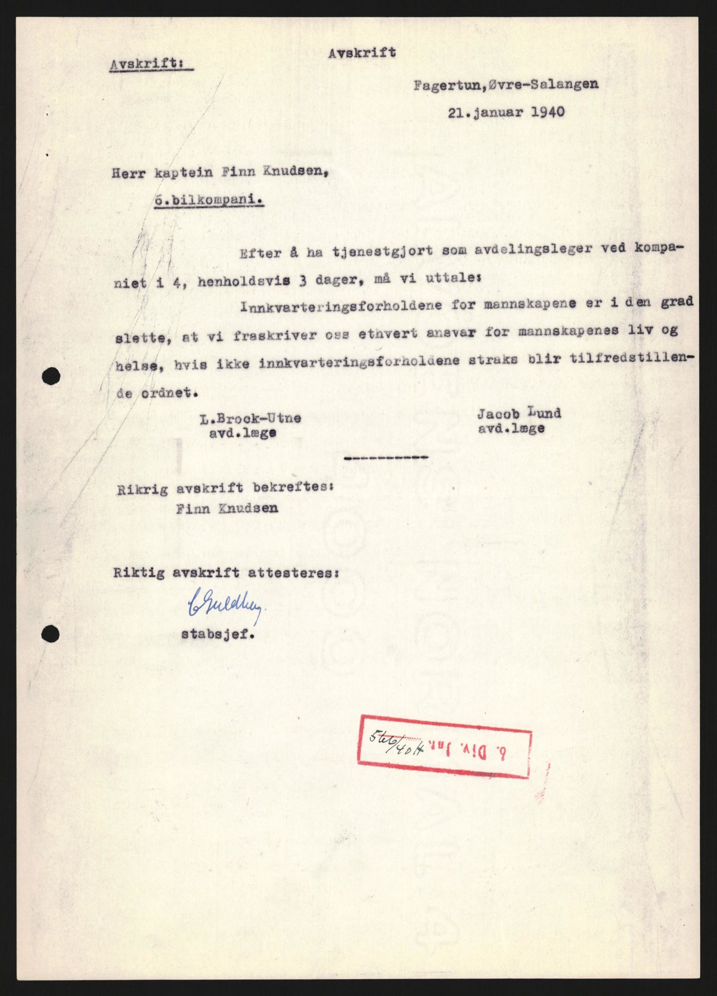 Forsvaret, Forsvarets krigshistoriske avdeling, AV/RA-RAFA-2017/Y/Yb/L0130: II-C-11-600  -  6. Divisjon / 6. Distriktskommando, 1940, p. 46