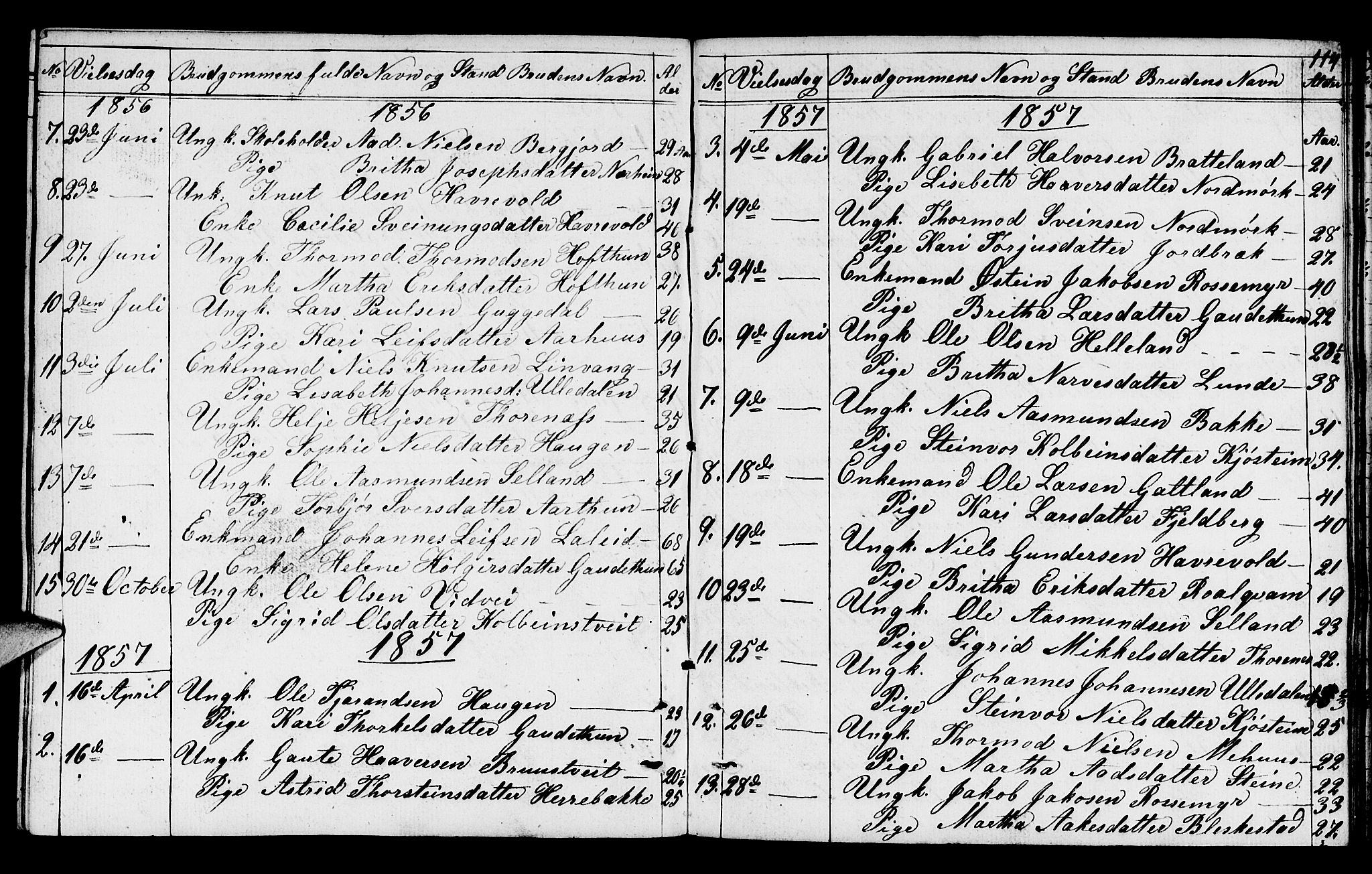 Suldal sokneprestkontor, AV/SAST-A-101845/01/V/L0003: Parish register (copy) no. B 3, 1848-1866, p. 114