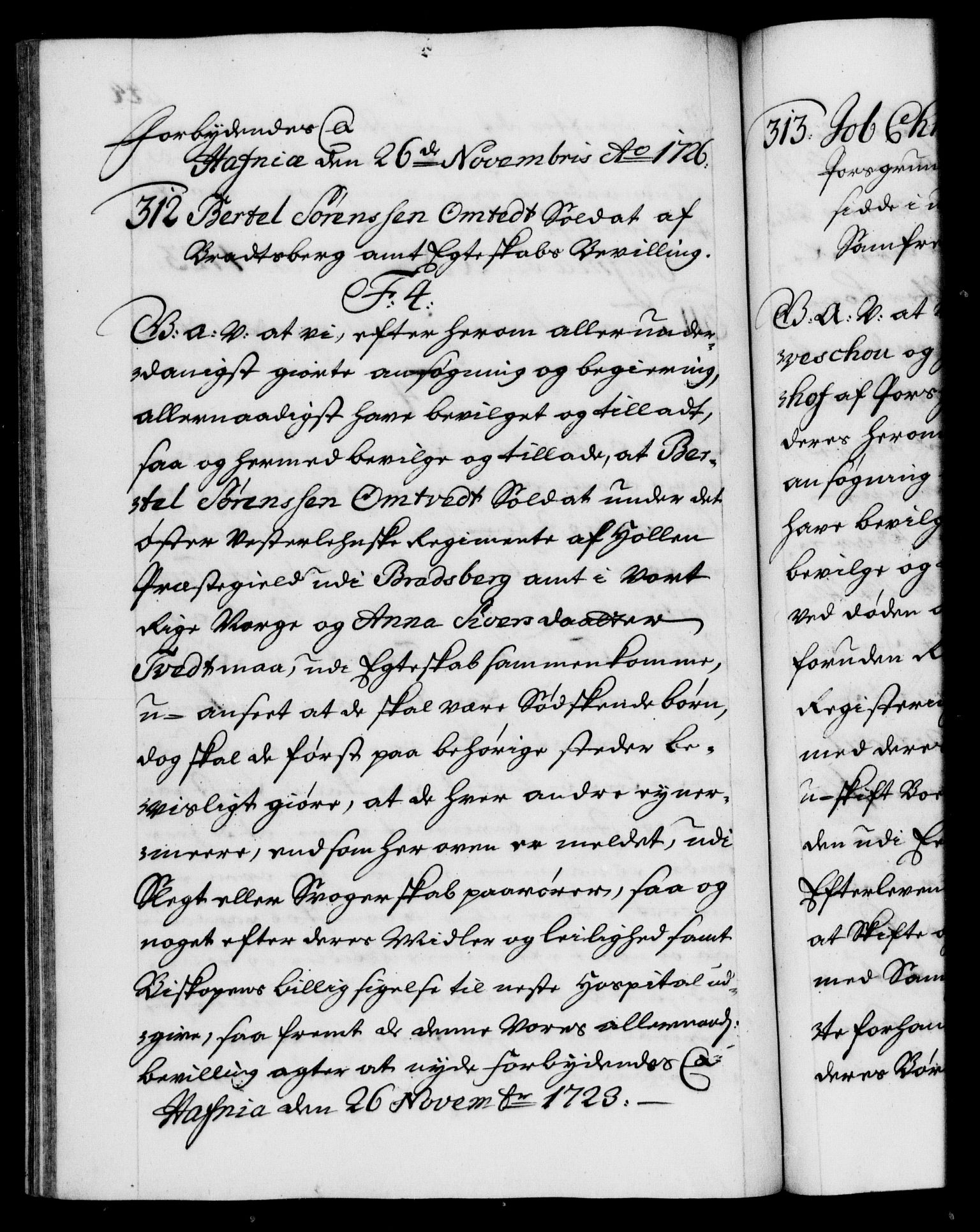 Danske Kanselli 1572-1799, AV/RA-EA-3023/F/Fc/Fca/Fcaa/L0024: Norske registre, 1723-1725, p. 244b