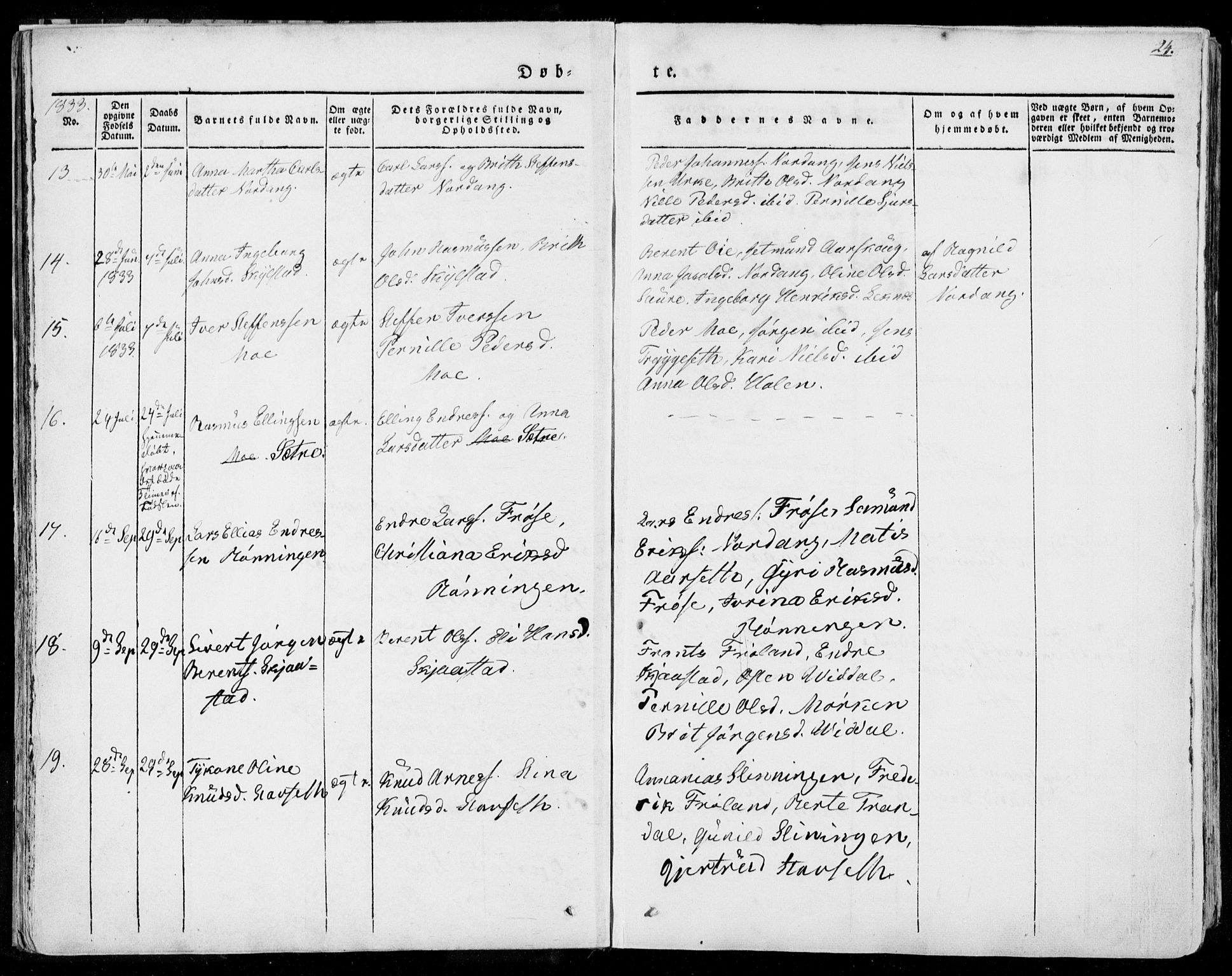 Ministerialprotokoller, klokkerbøker og fødselsregistre - Møre og Romsdal, AV/SAT-A-1454/515/L0208: Parish register (official) no. 515A04, 1830-1846, p. 24