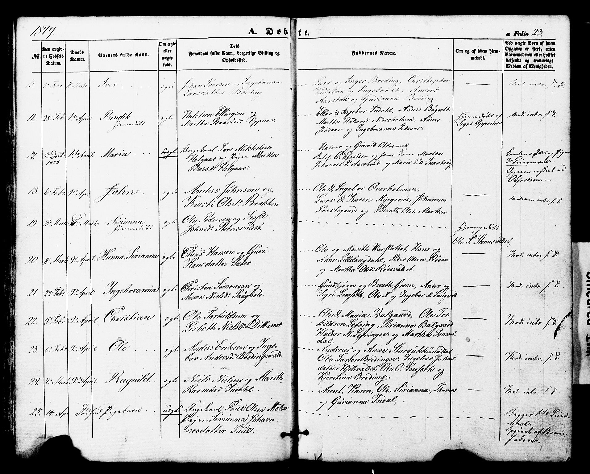 Ministerialprotokoller, klokkerbøker og fødselsregistre - Nord-Trøndelag, AV/SAT-A-1458/724/L0268: Parish register (copy) no. 724C04, 1846-1878, p. 23