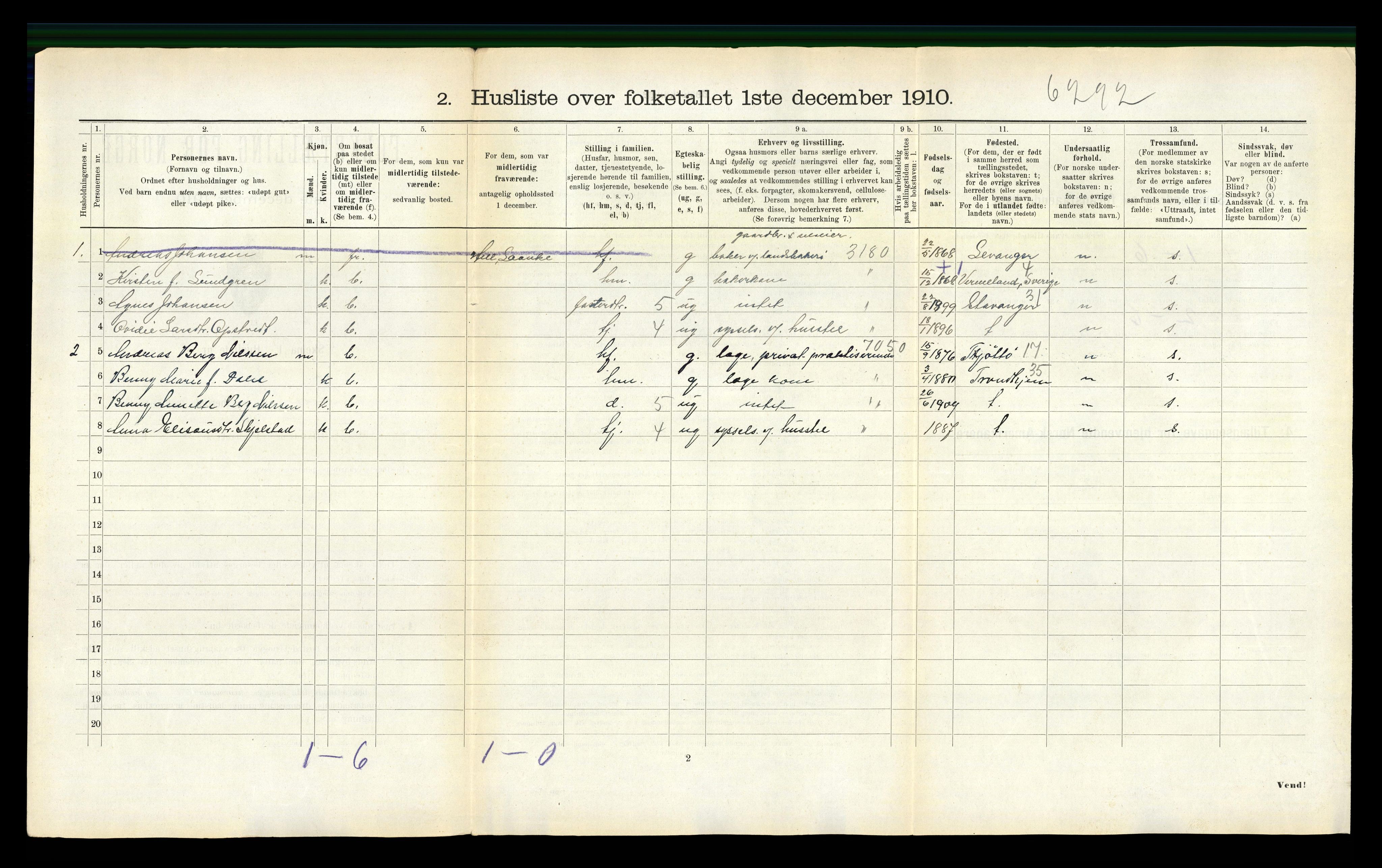 RA, 1910 census for Åsen, 1910, p. 269