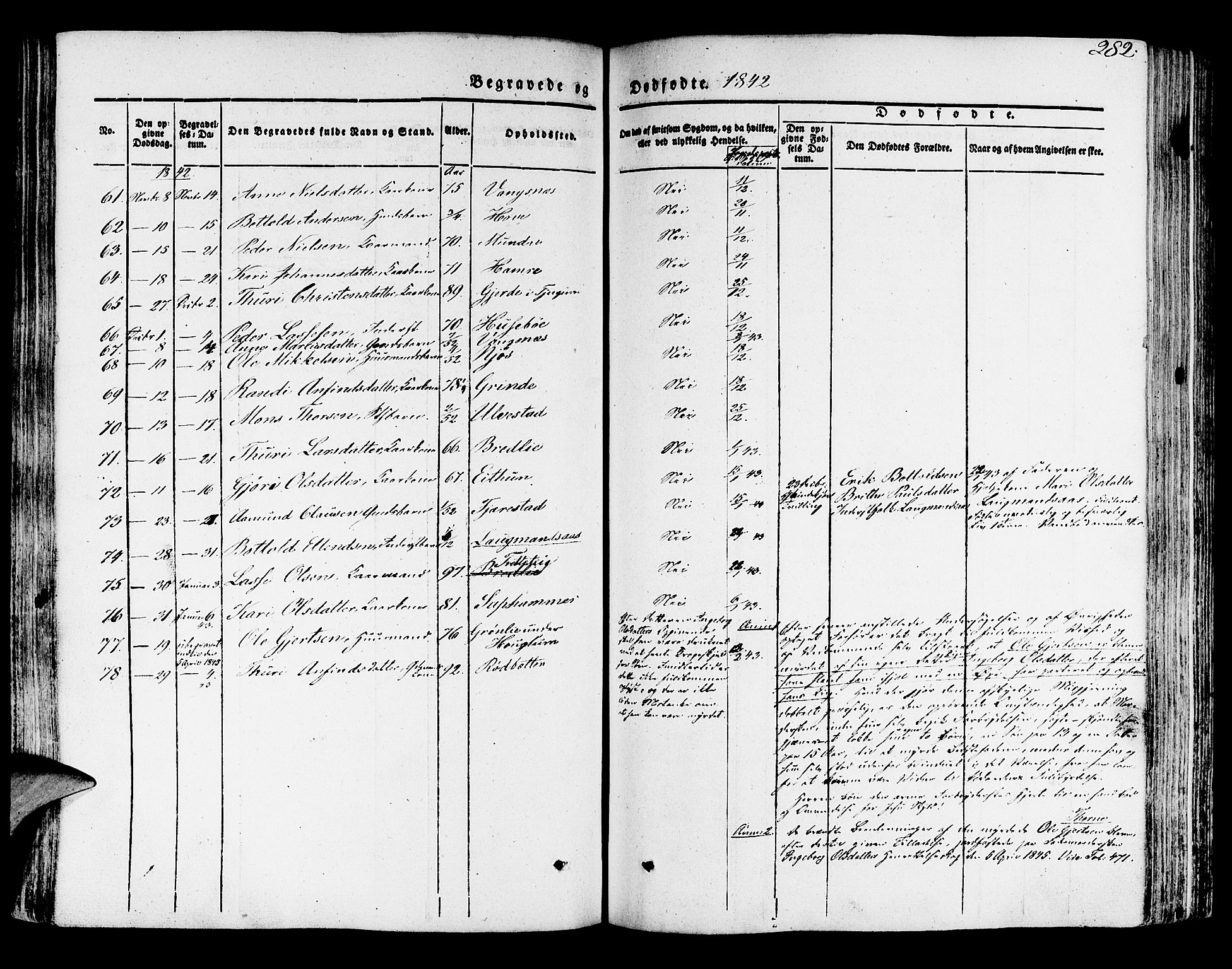 Leikanger sokneprestembete, SAB/A-81001: Parish register (official) no. A 7, 1838-1851, p. 282